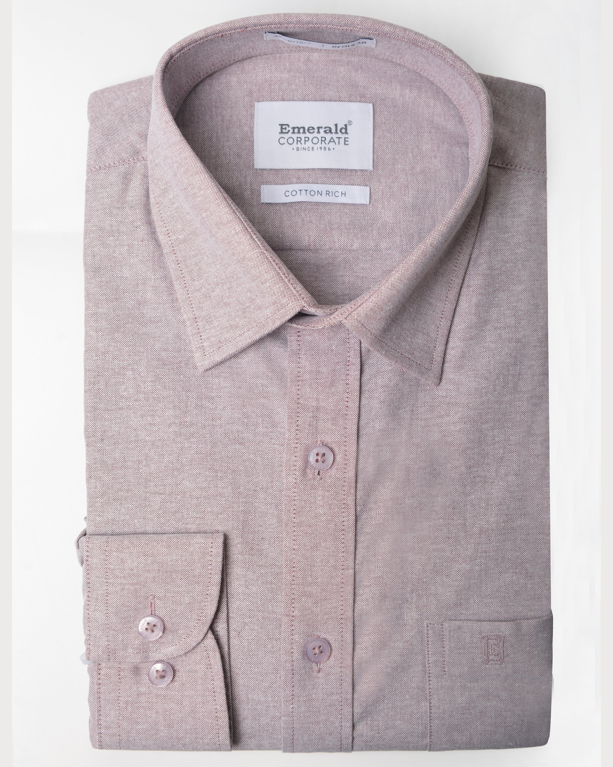 Emerald Corporate Plain Regular Fit-Oxblood Red