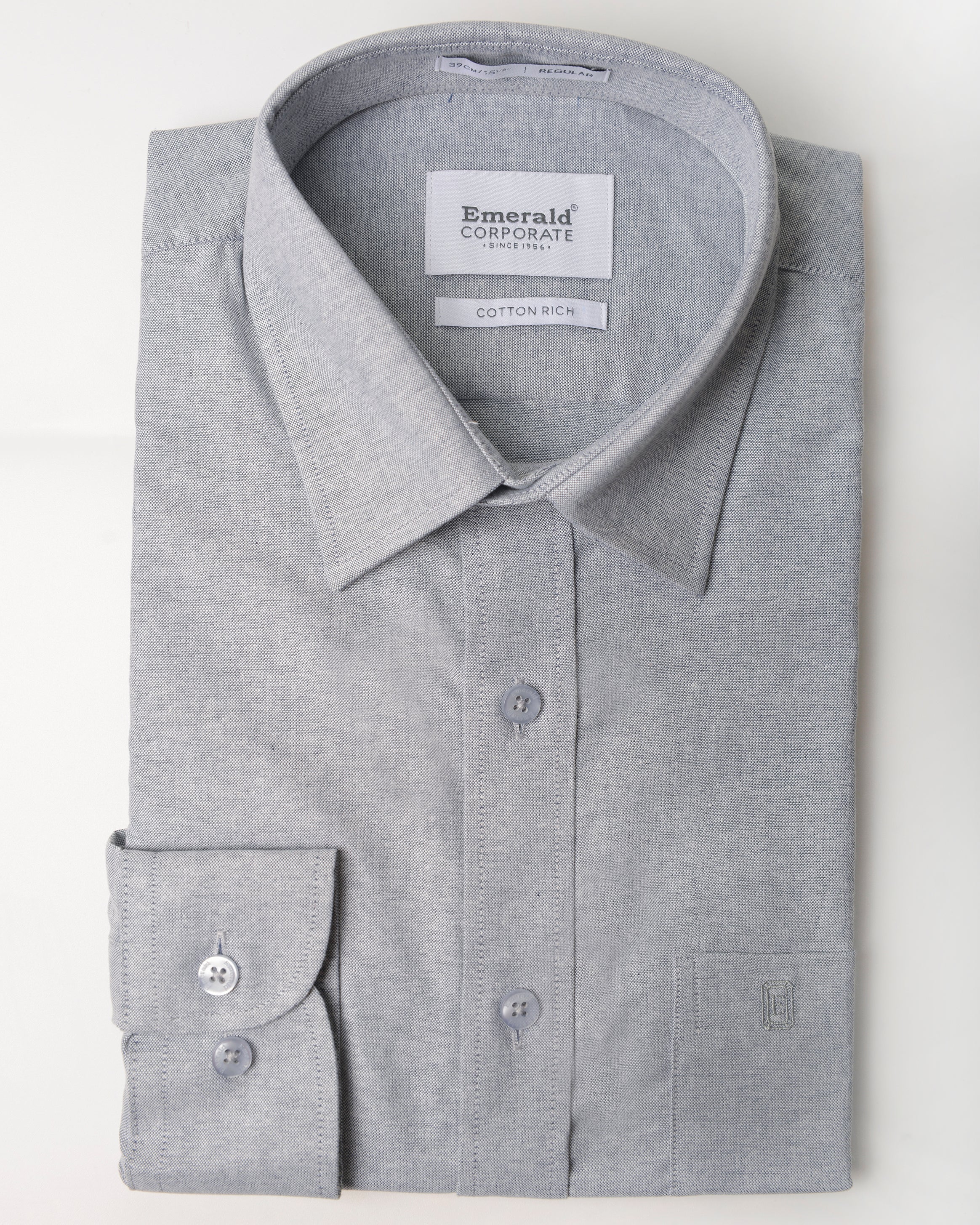 Emerald Corporate Plain Regular Fit-China Blue