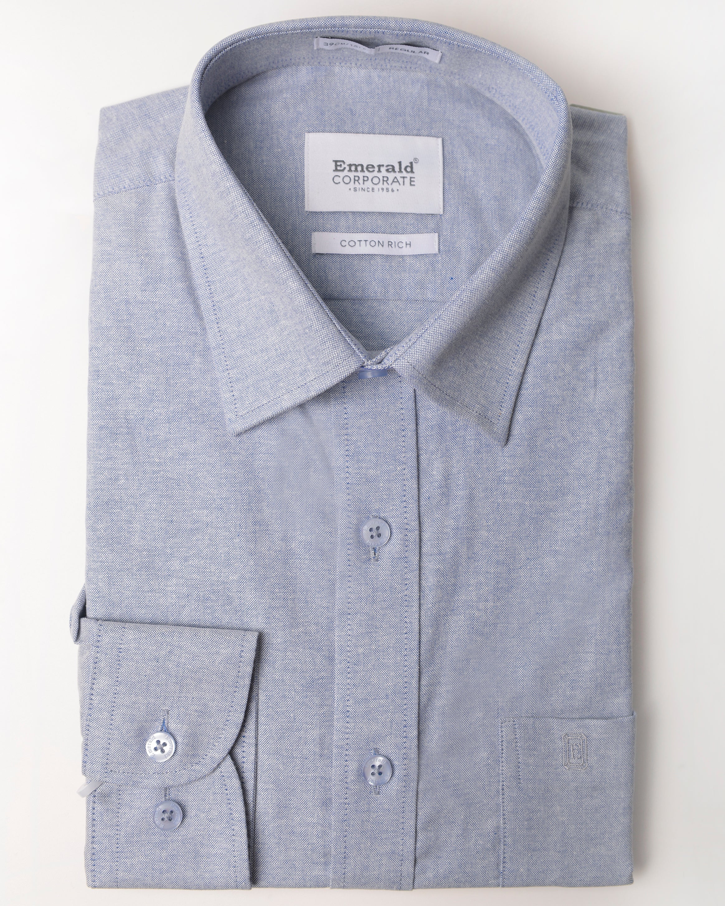 Emerald Corporate Plain Regular Fit-Blue Ultramarine