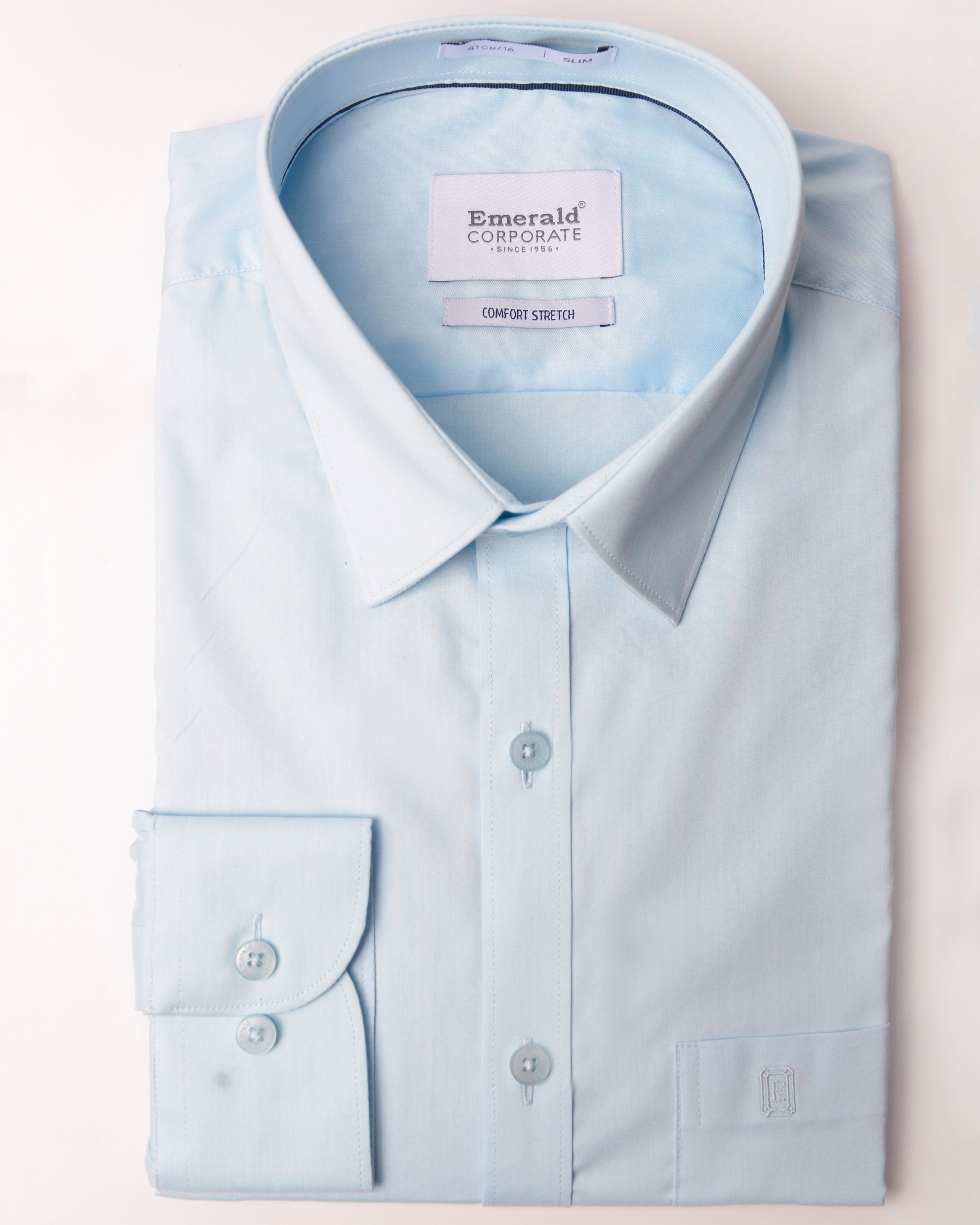 Emerald Corporate Plain Slim Fit-Aquamarine
