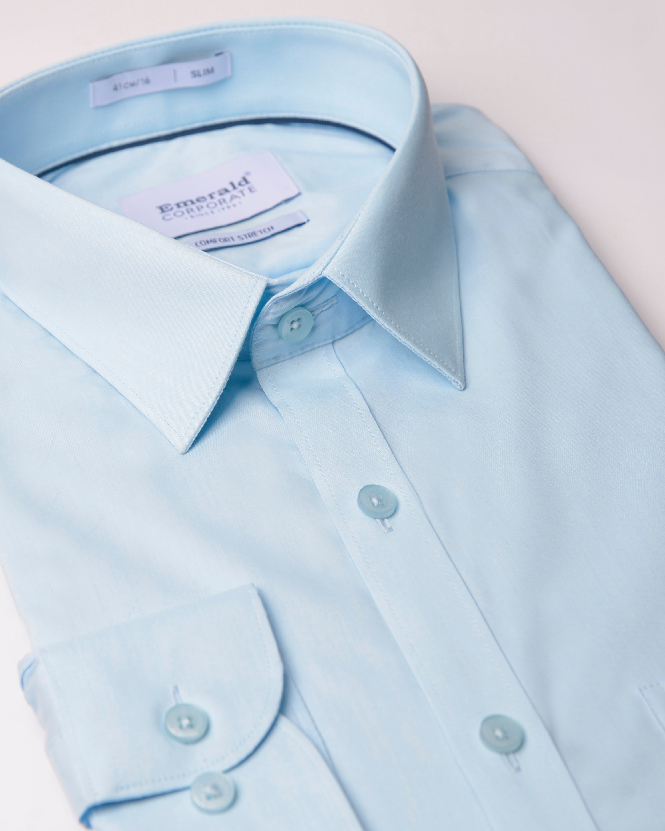Emerald Corporate Plain Slim Fit-Aquamarine