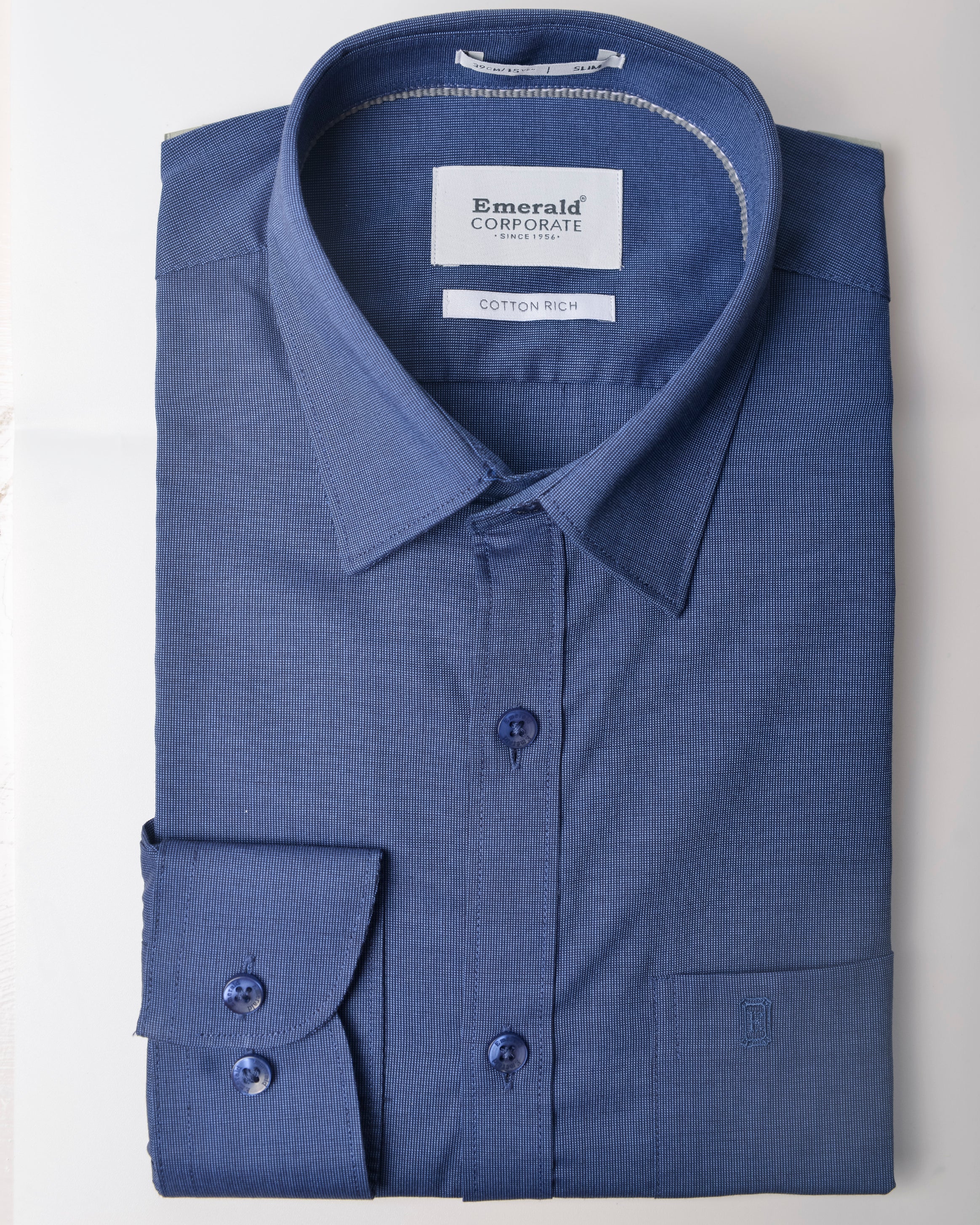 Emerald Corporate Tril A Fil Slim Fit-Navy