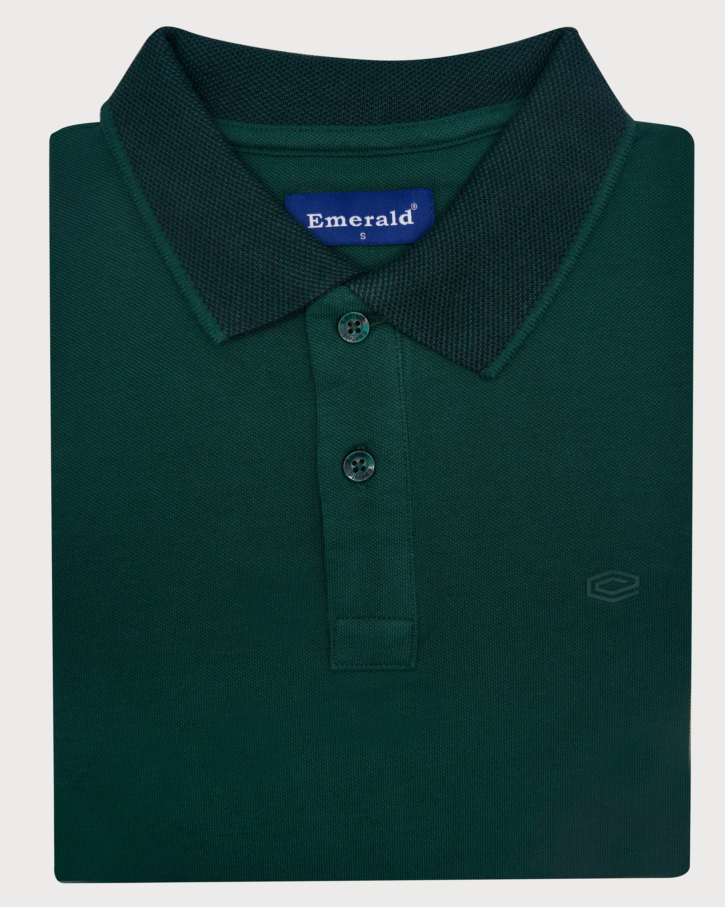 Emerald Polo Pique Solid Slim Fit-Posy Green