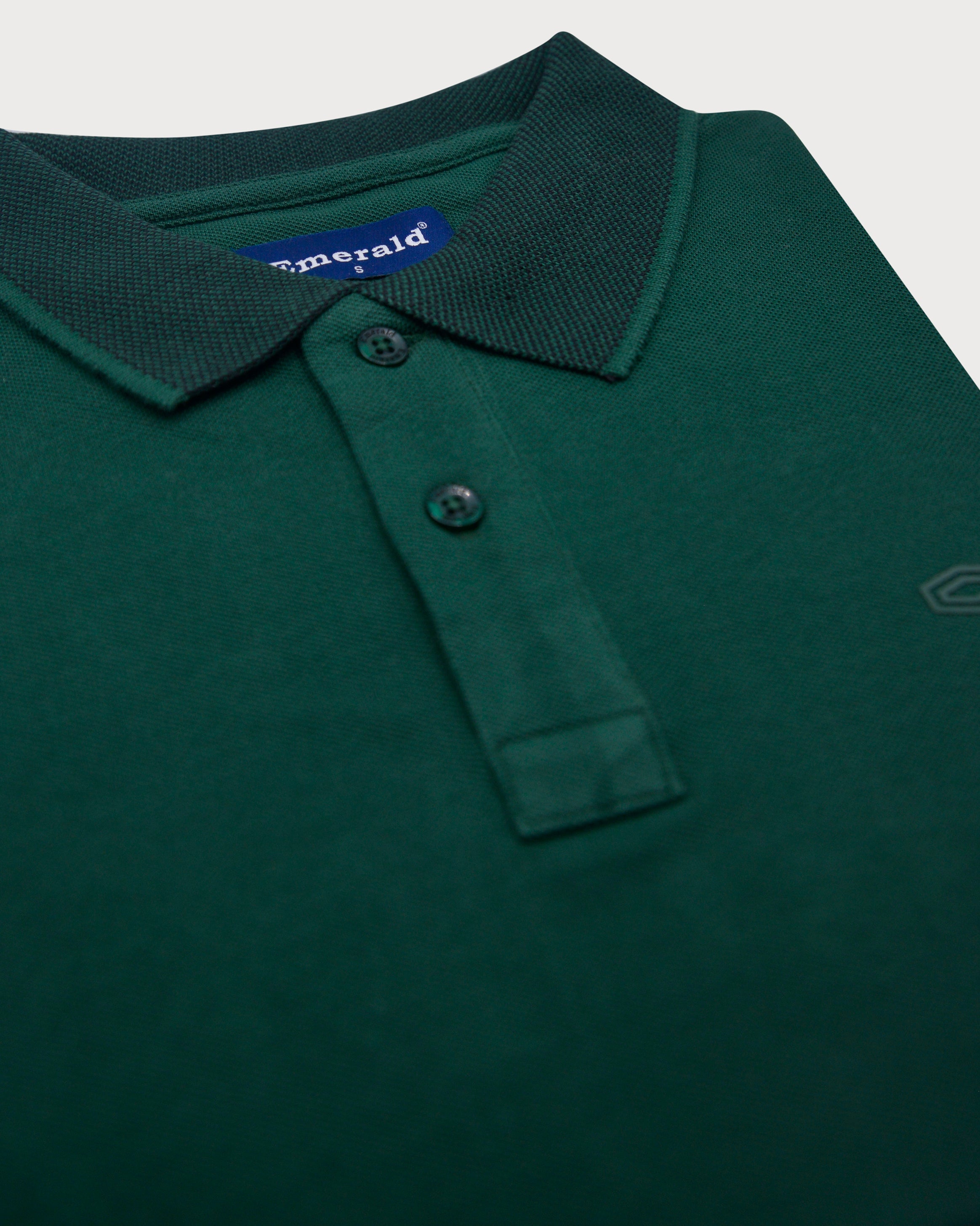 Emerald Polo Pique Solid Slim Fit-Posy Green