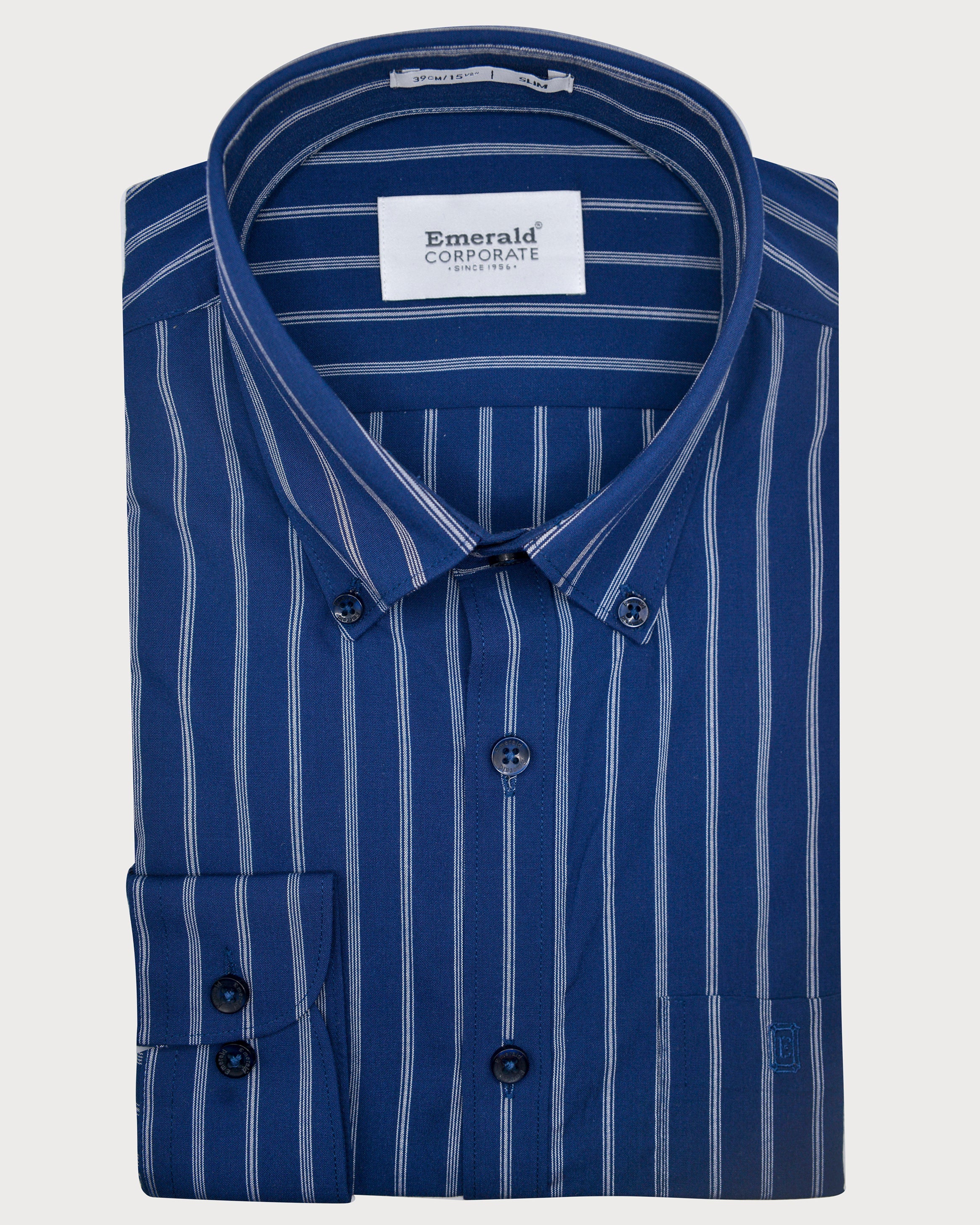 Emerald Corporate Stripe Slim Fit-Astral Aura