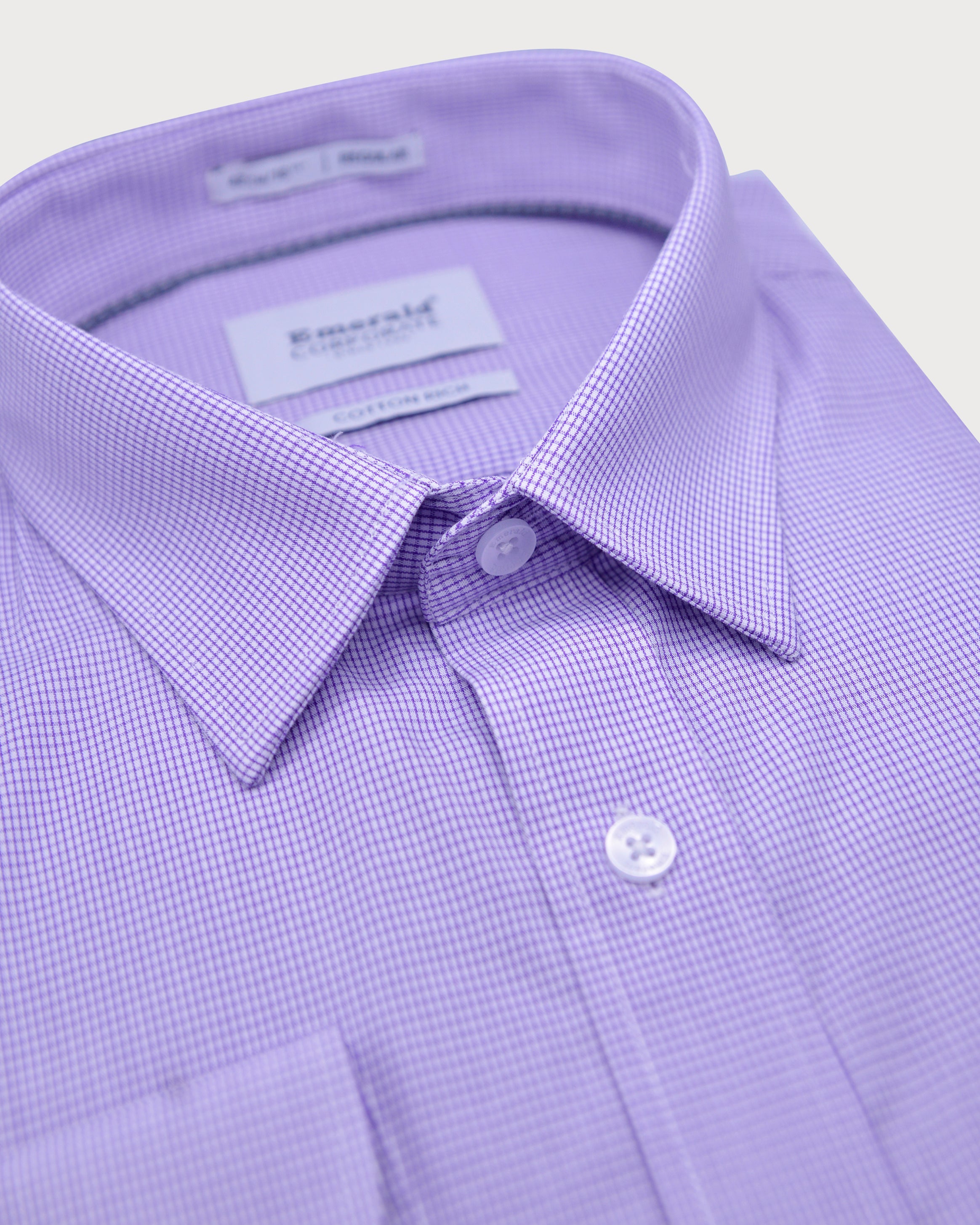 Emerald Corporate Micro Checks Regular Fit-Paisley Purple
