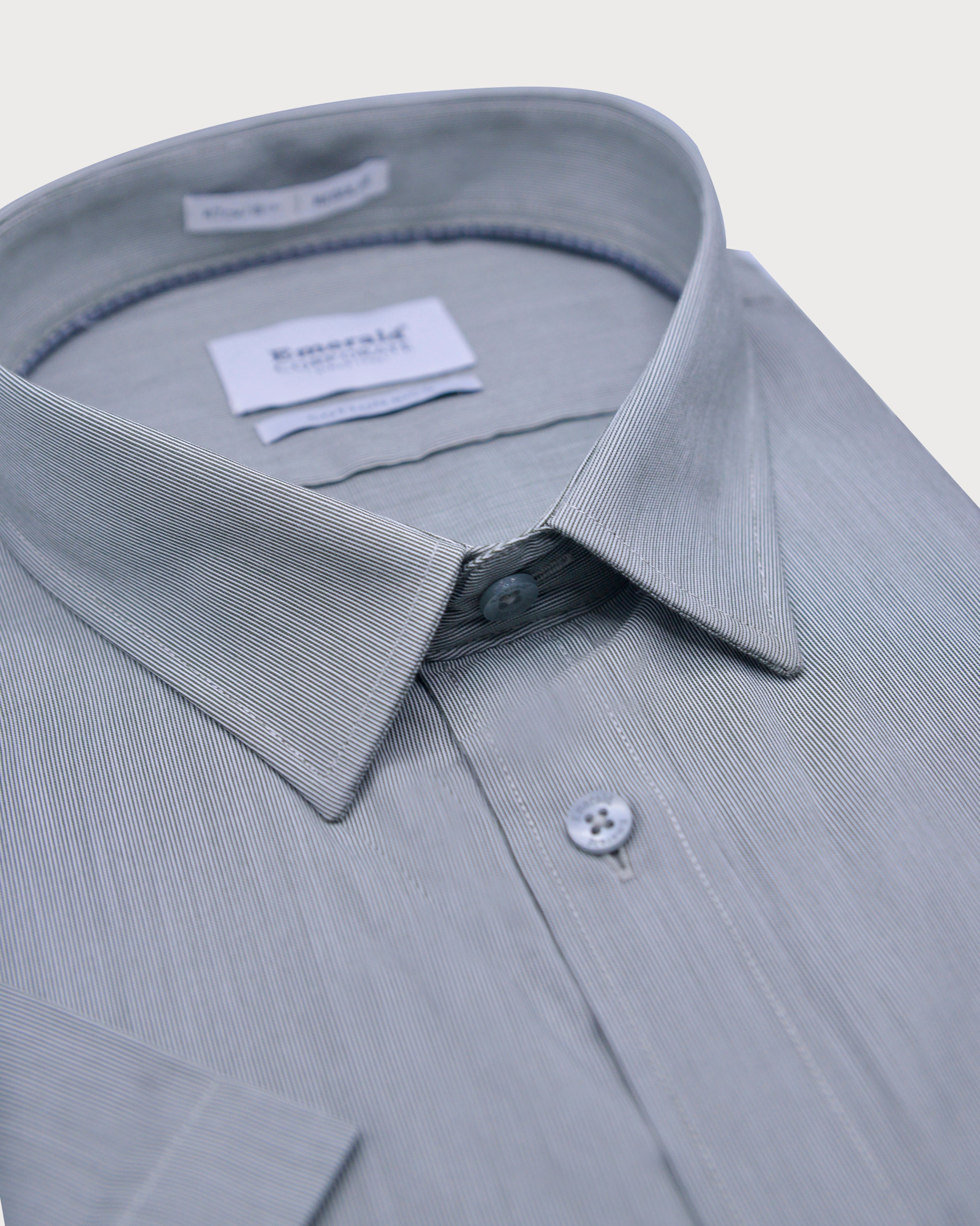 Emerald Corporate Pique Dobby Regular Fit-Pineneedle