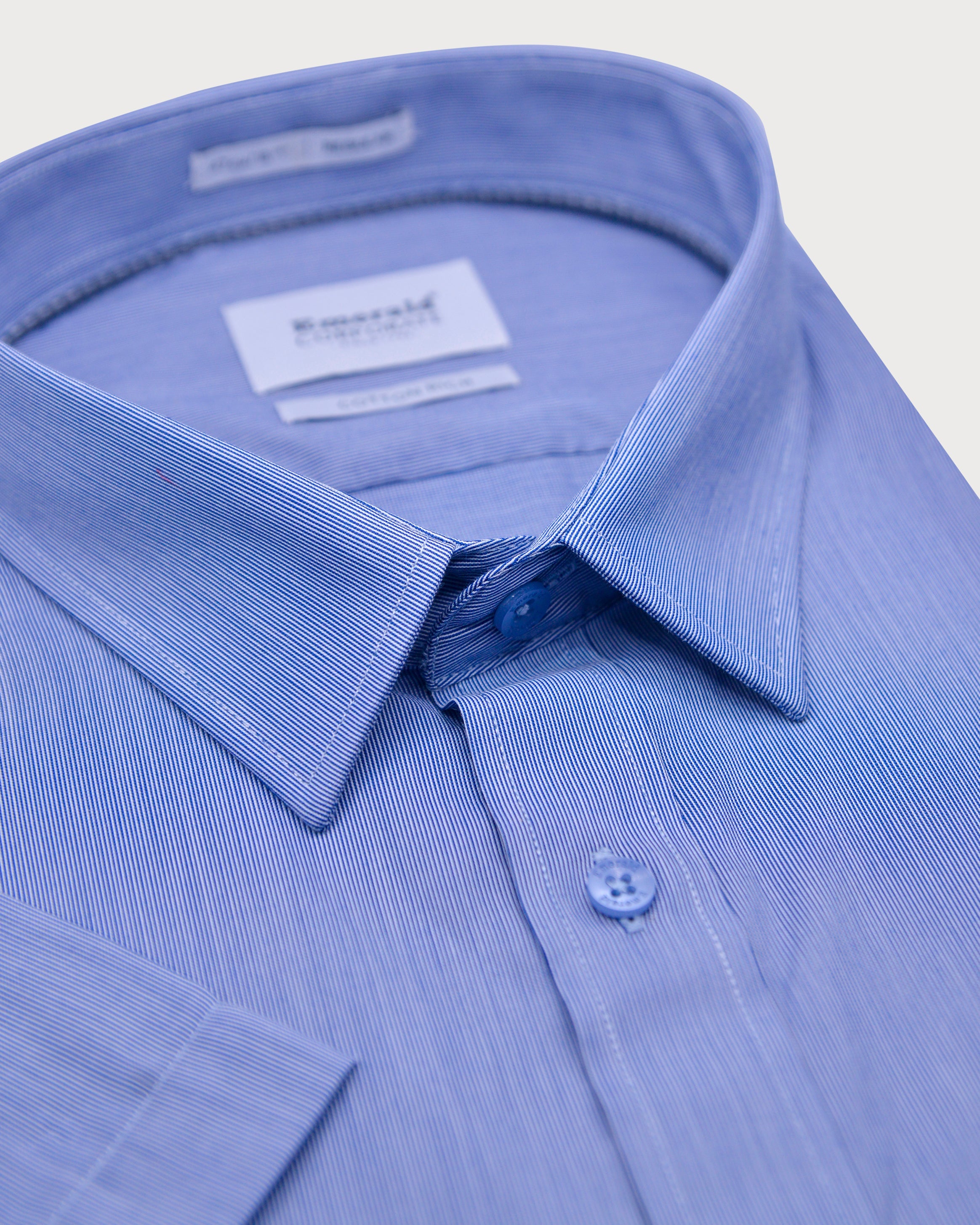 Emerald Corporate Pique Dobby Regular Fit-Navy