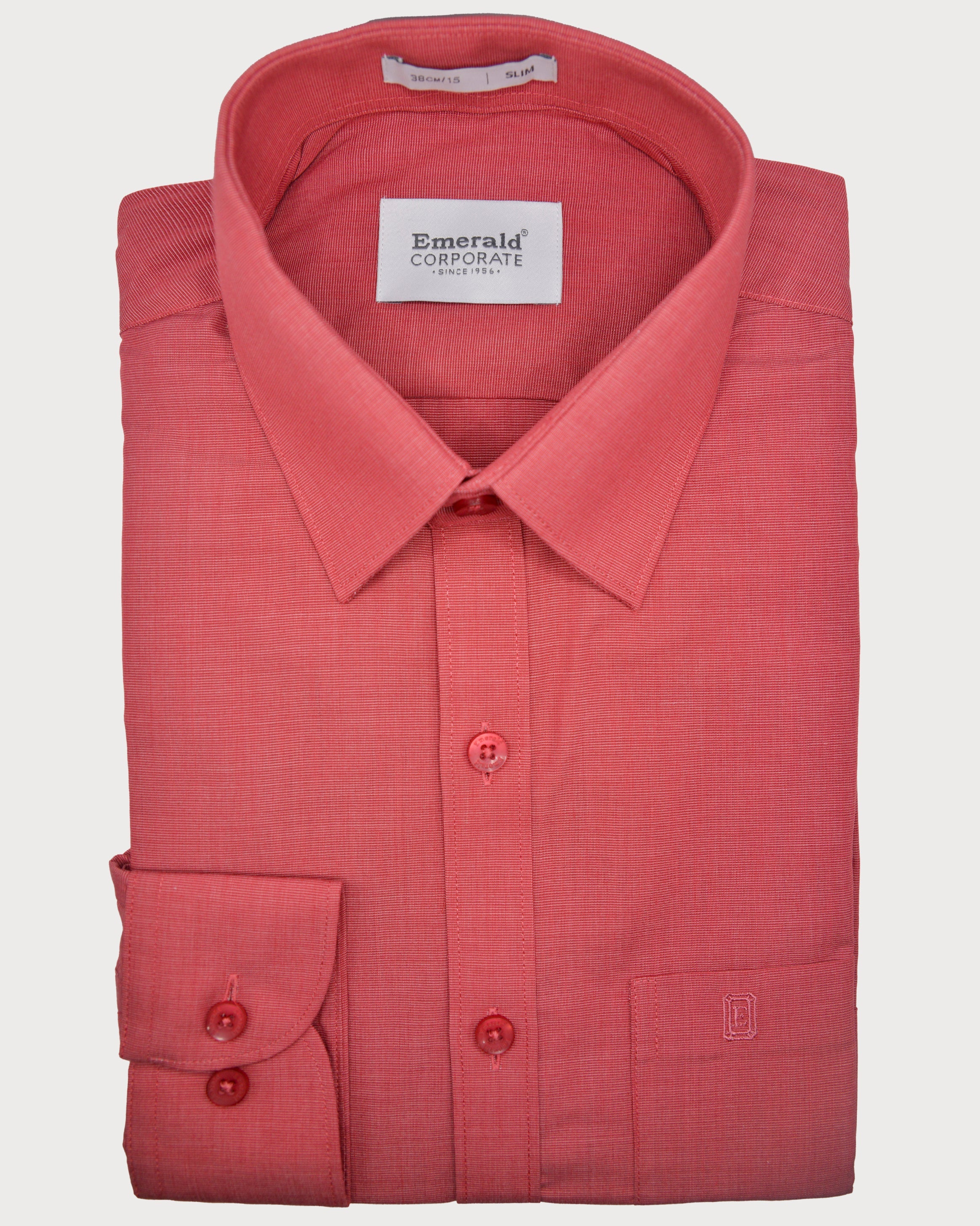 Emerald Corporate Fil A Fil Slim Fit-Red Clay