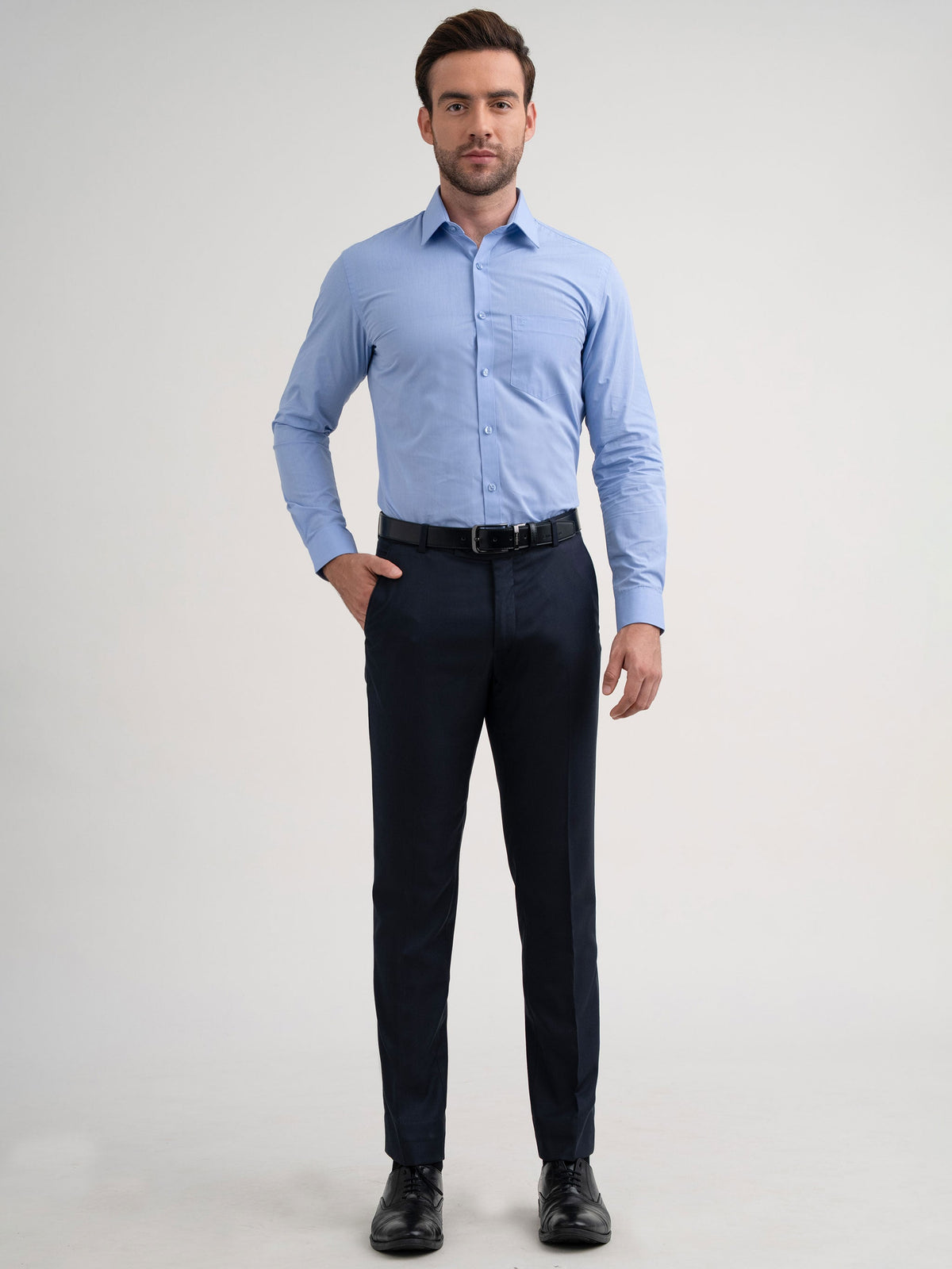 Emerald Formal Fil A Fil Slim Fit - Vista Blue