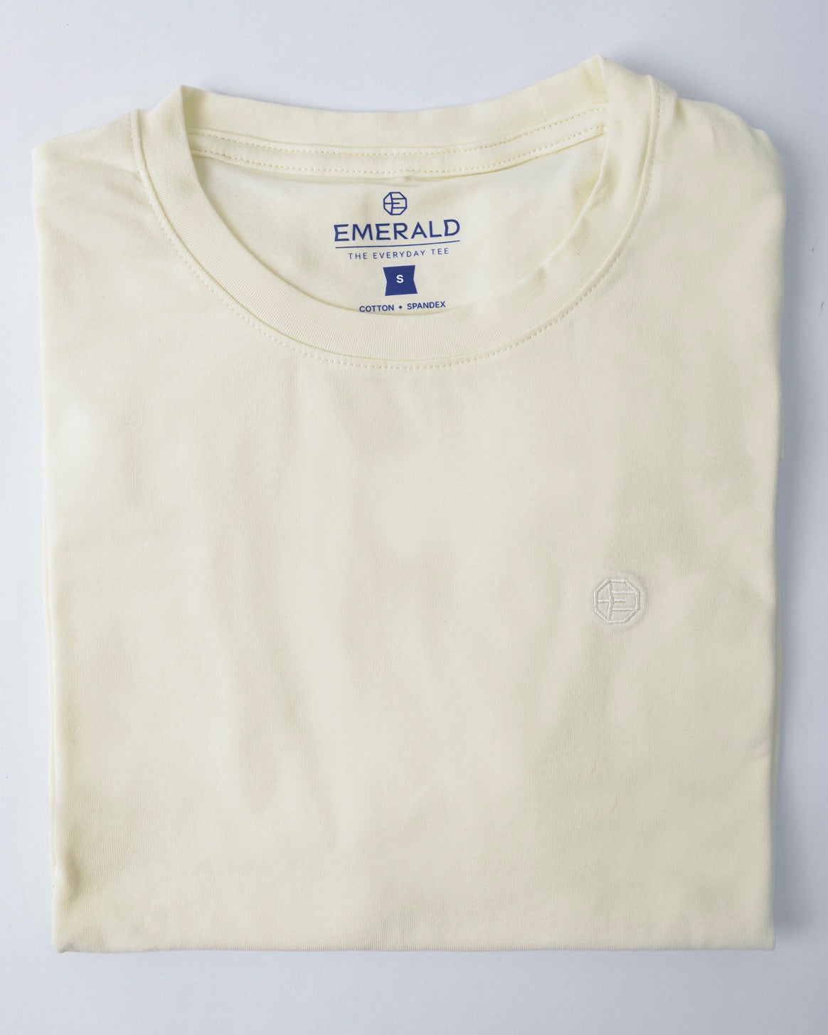 Emerald Crew Neck Tee-Vanilla