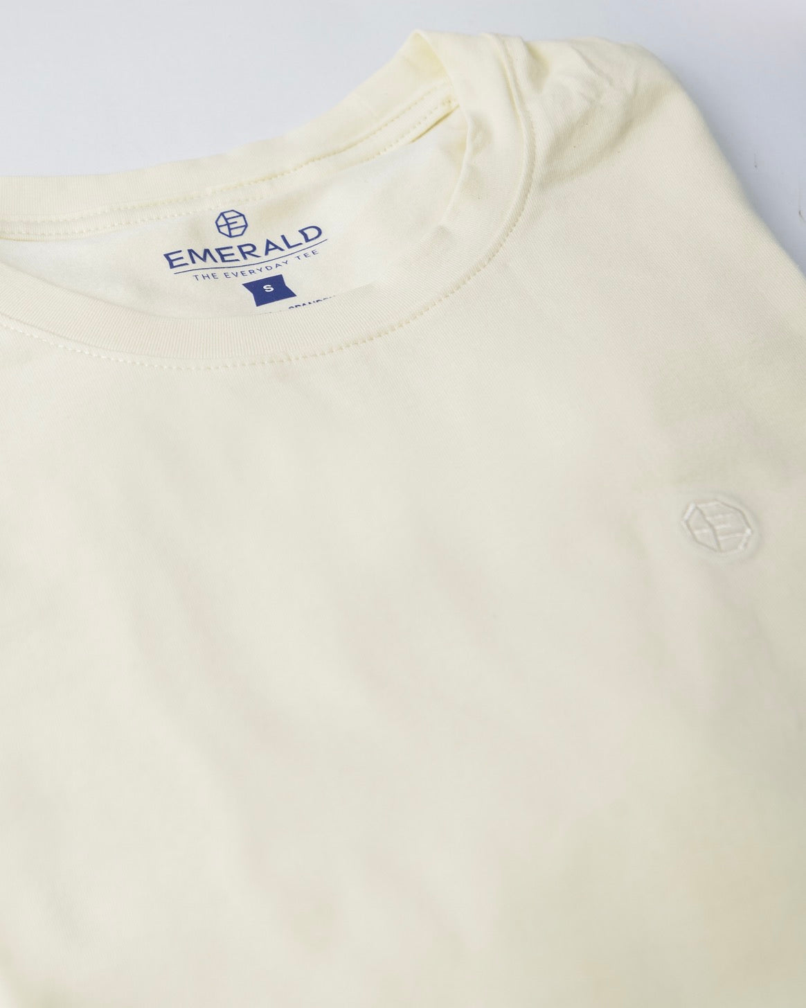 Emerald Crew Neck Tee-Vanilla