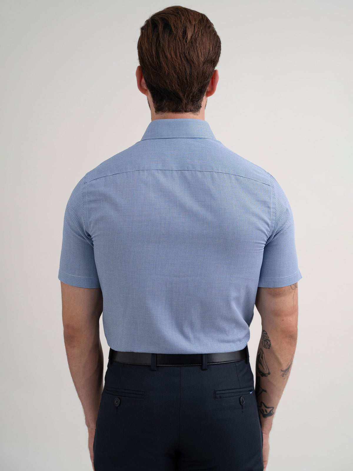 Emerald Corporate Houndstooth Slim Fit - Sky Blue