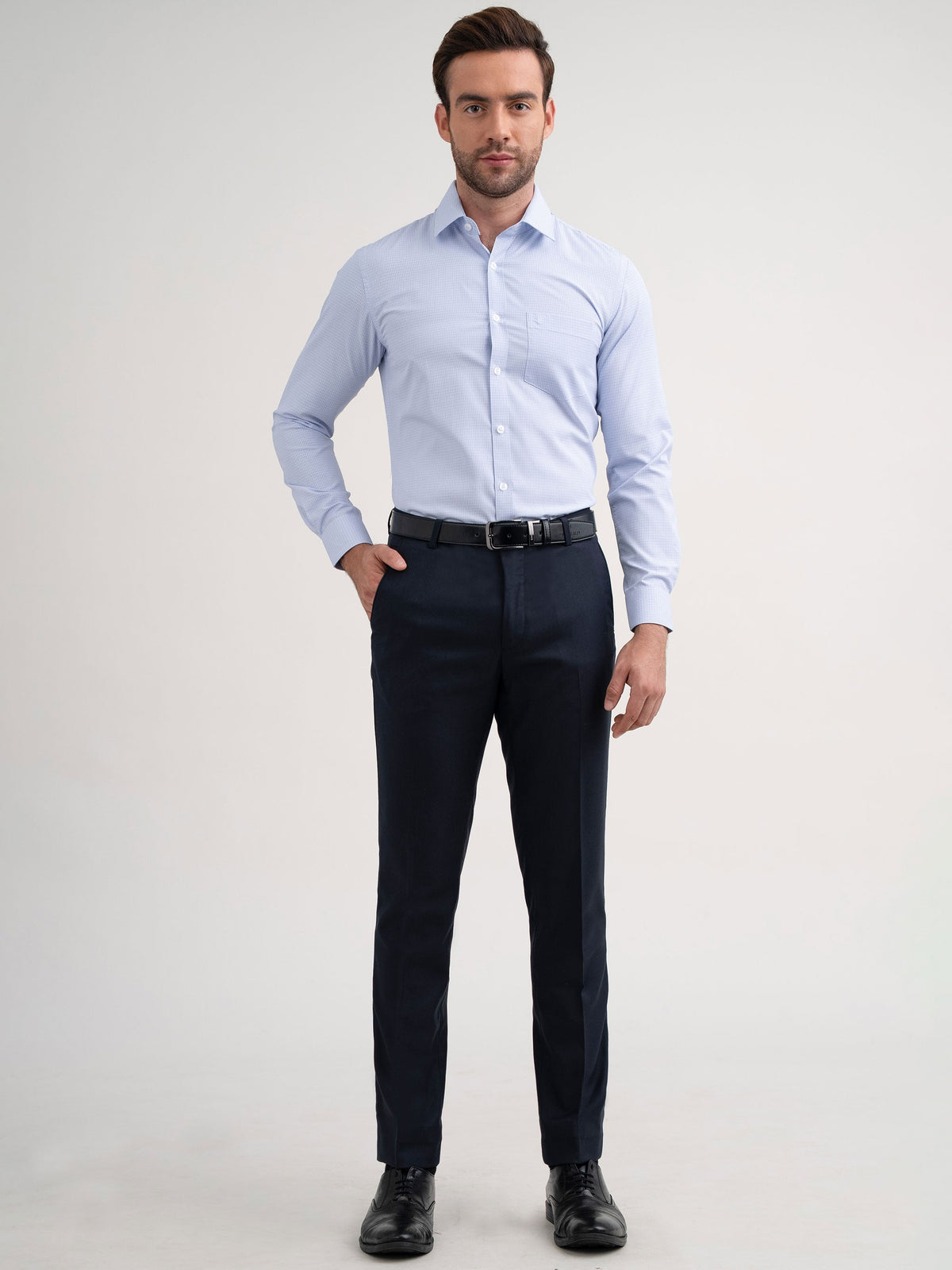 Emerald Formal Micro Checks Slim Fit - Little Boy Blue