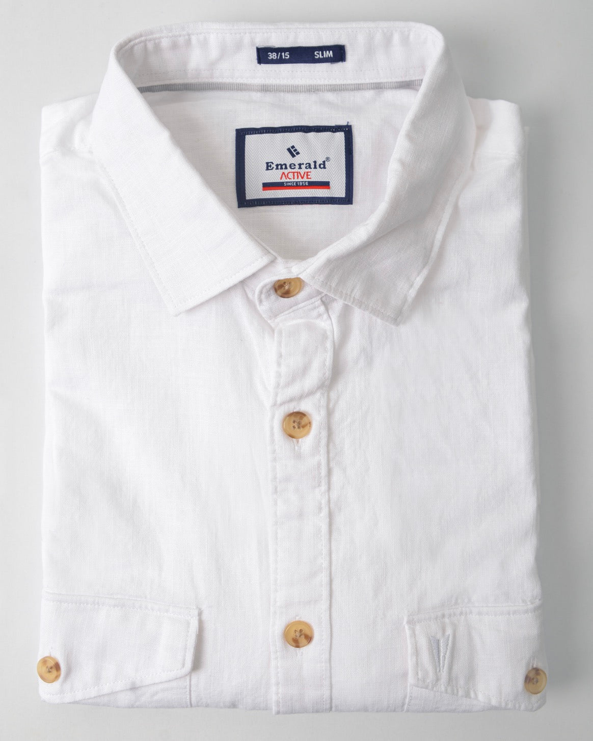Emerald Active Plain Slim Fit-White