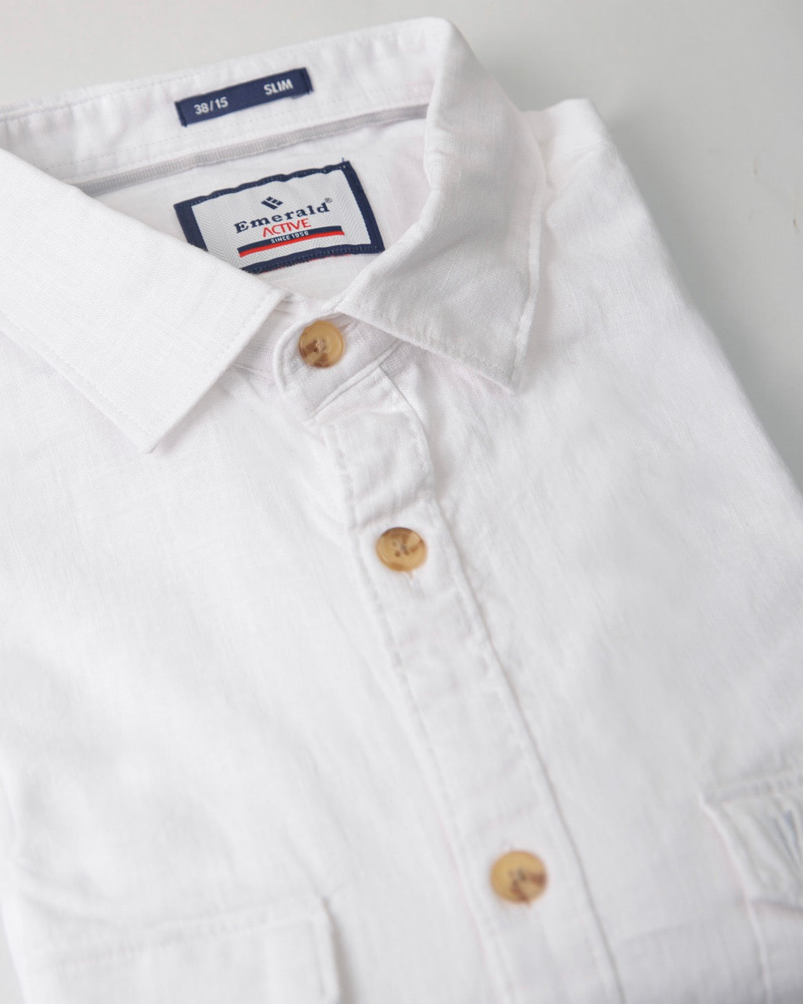 Emerald Active Plain Slim Fit-White