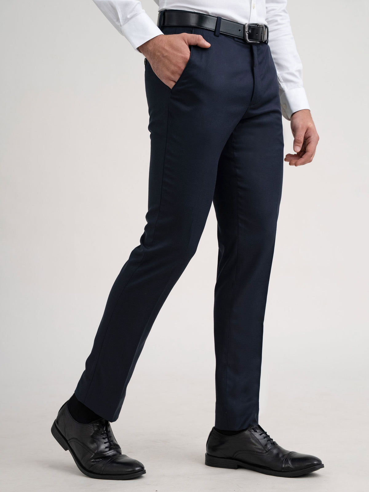 Emerald Formal Trouser Checks Ultra Slim Fit - Black