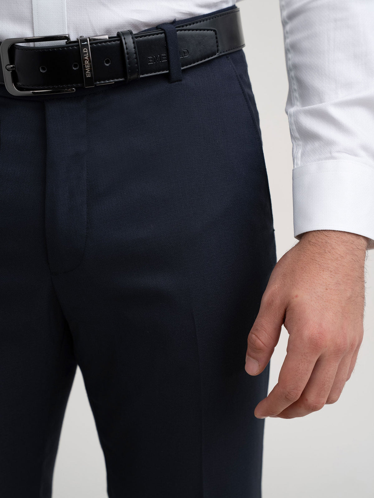 Emerald Formal Trouser Checks Ultra Slim Fit - Black