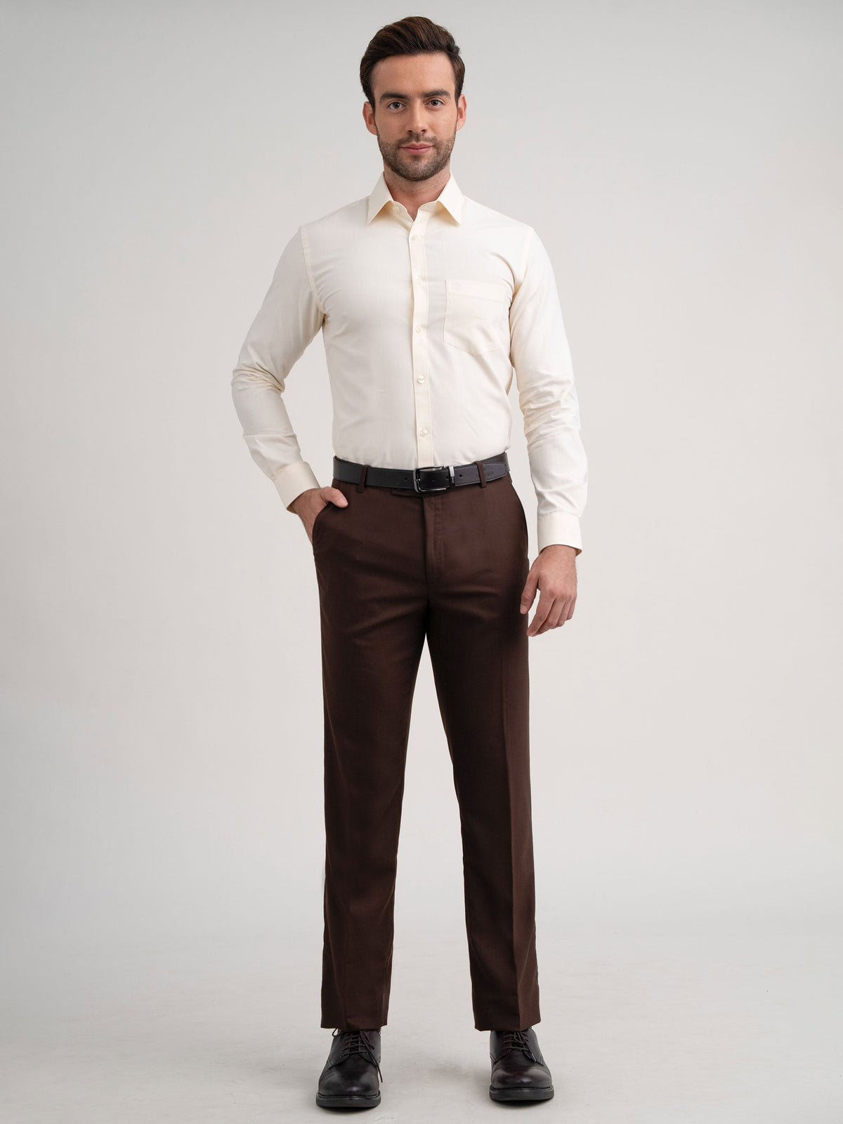 Emerald Formal Plain Slim Fit - Cream Gold