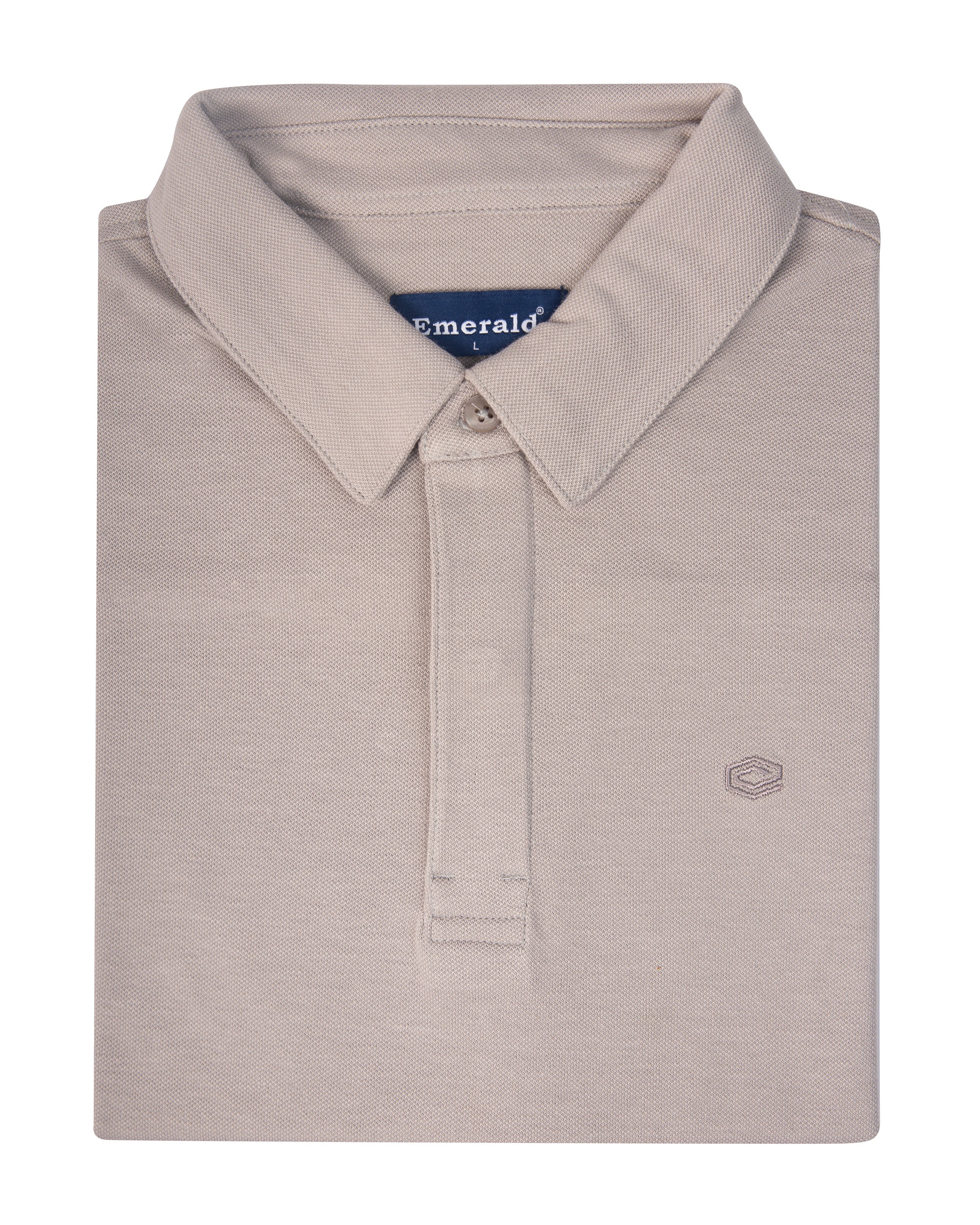 Polo Pique Solid Slim Fit-Opal Grey