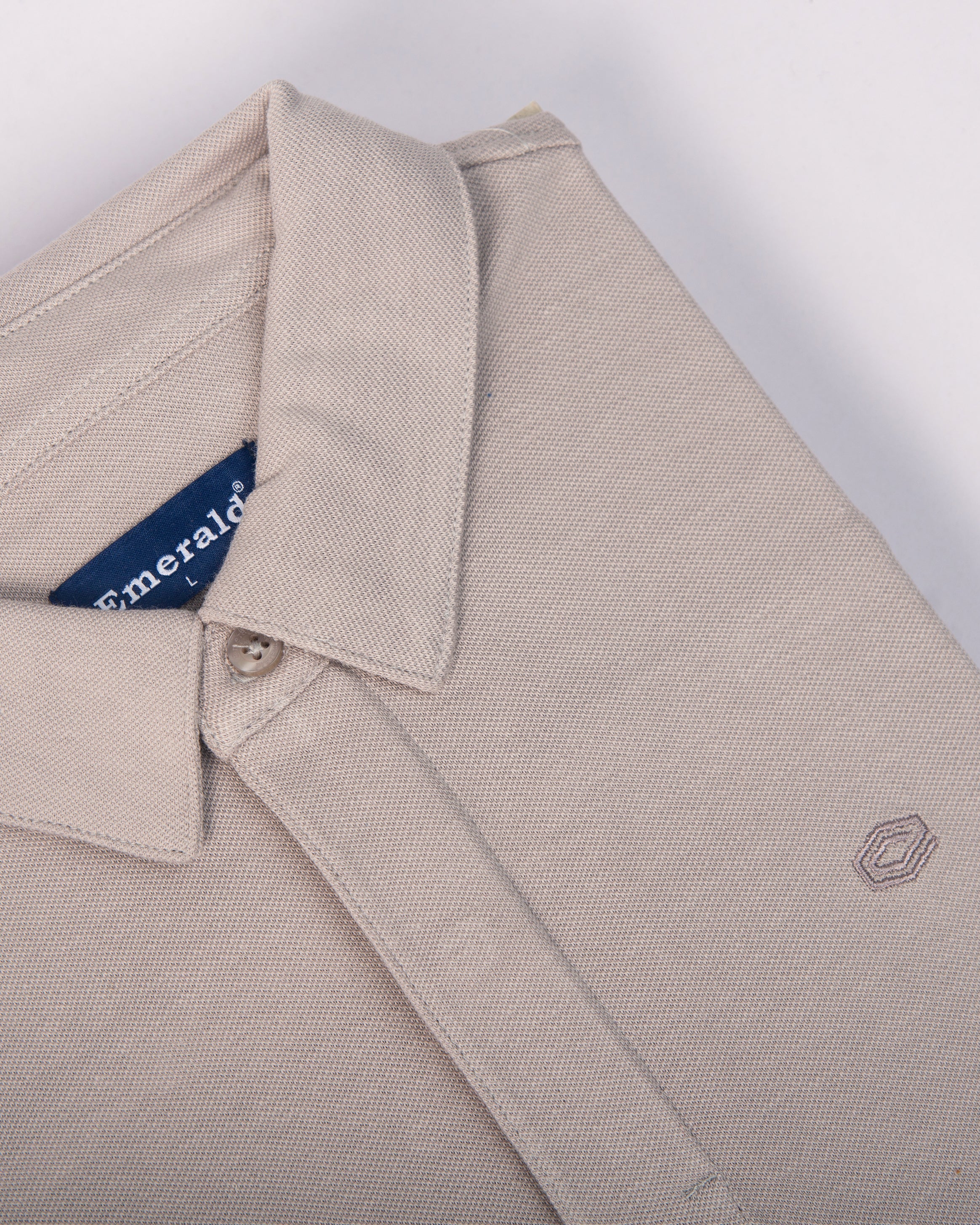 Polo Pique Solid Slim Fit-Opal Grey