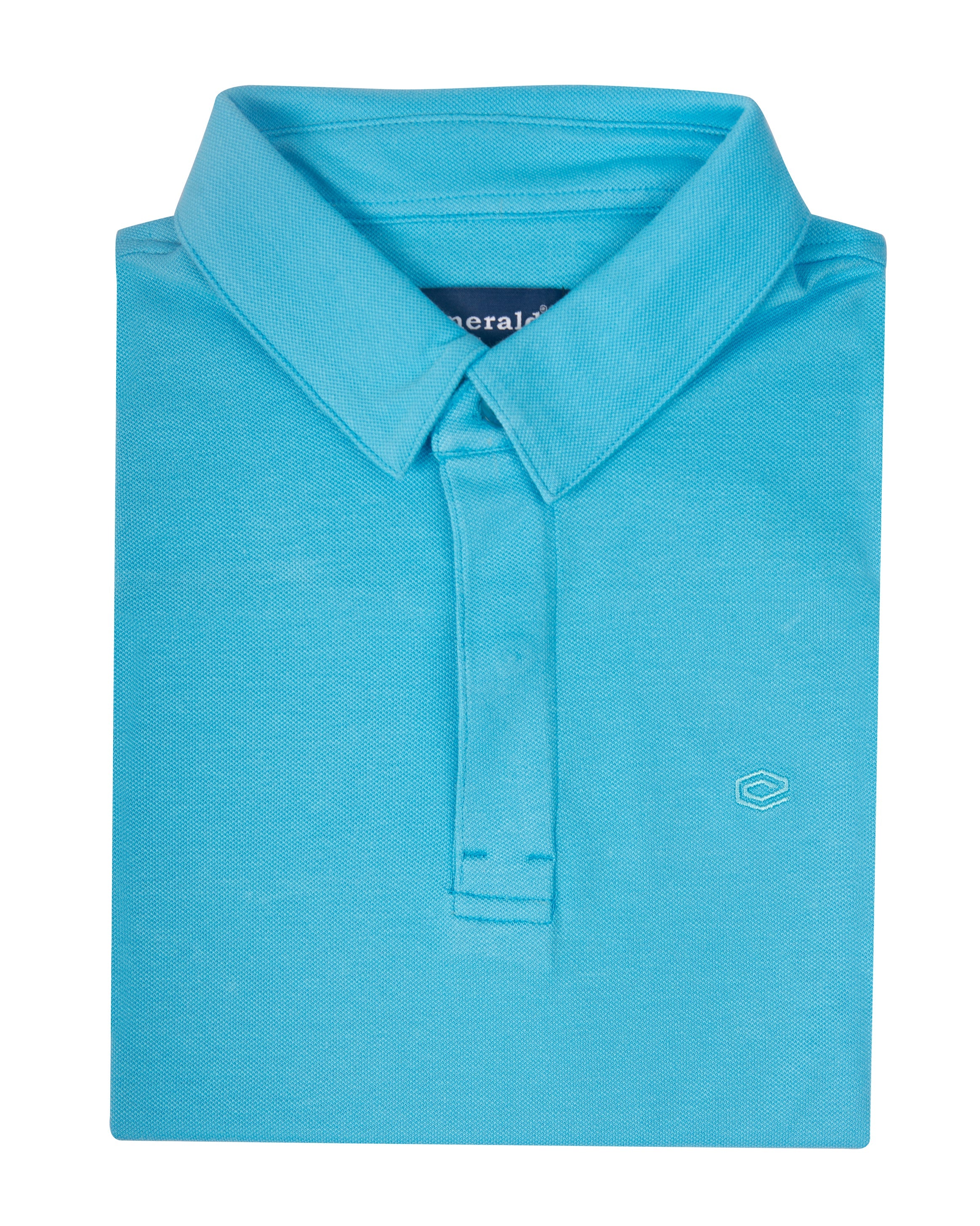 Polo Pique Solid Slim Fit-Blue Mist