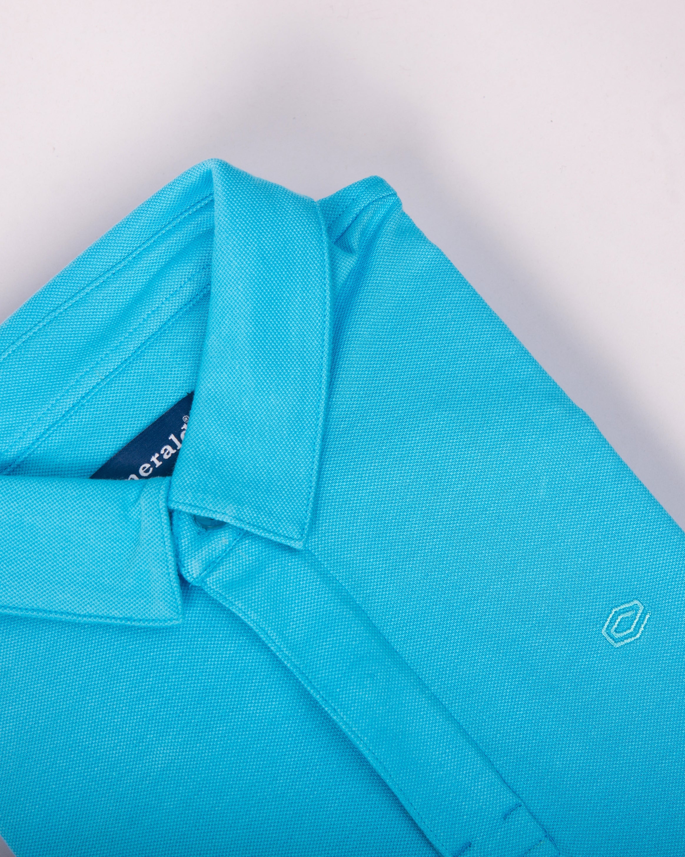 Polo Pique Solid Slim Fit-Blue Mist