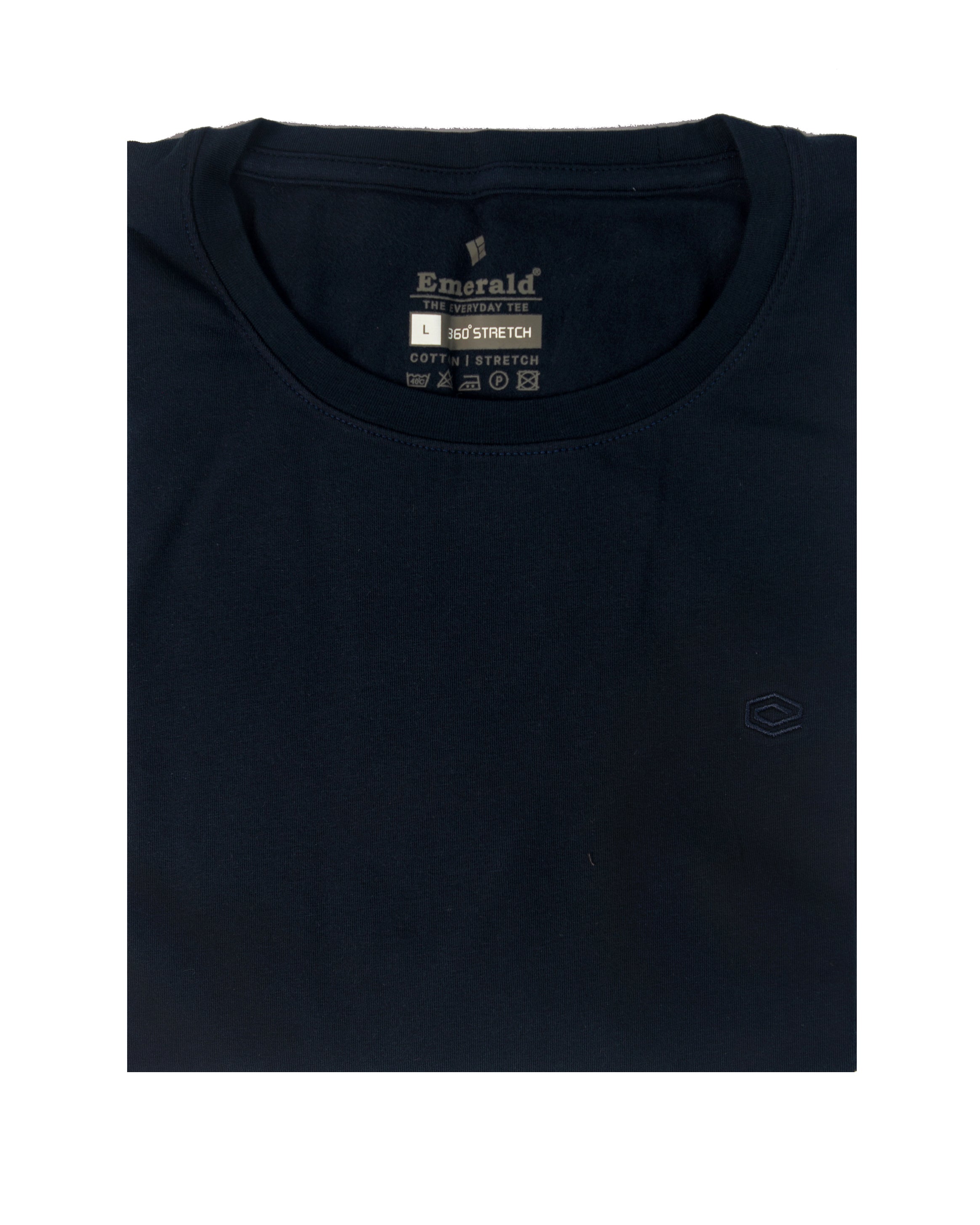 Emerald Crew Single Jersey Slim Fit-Blue Depths