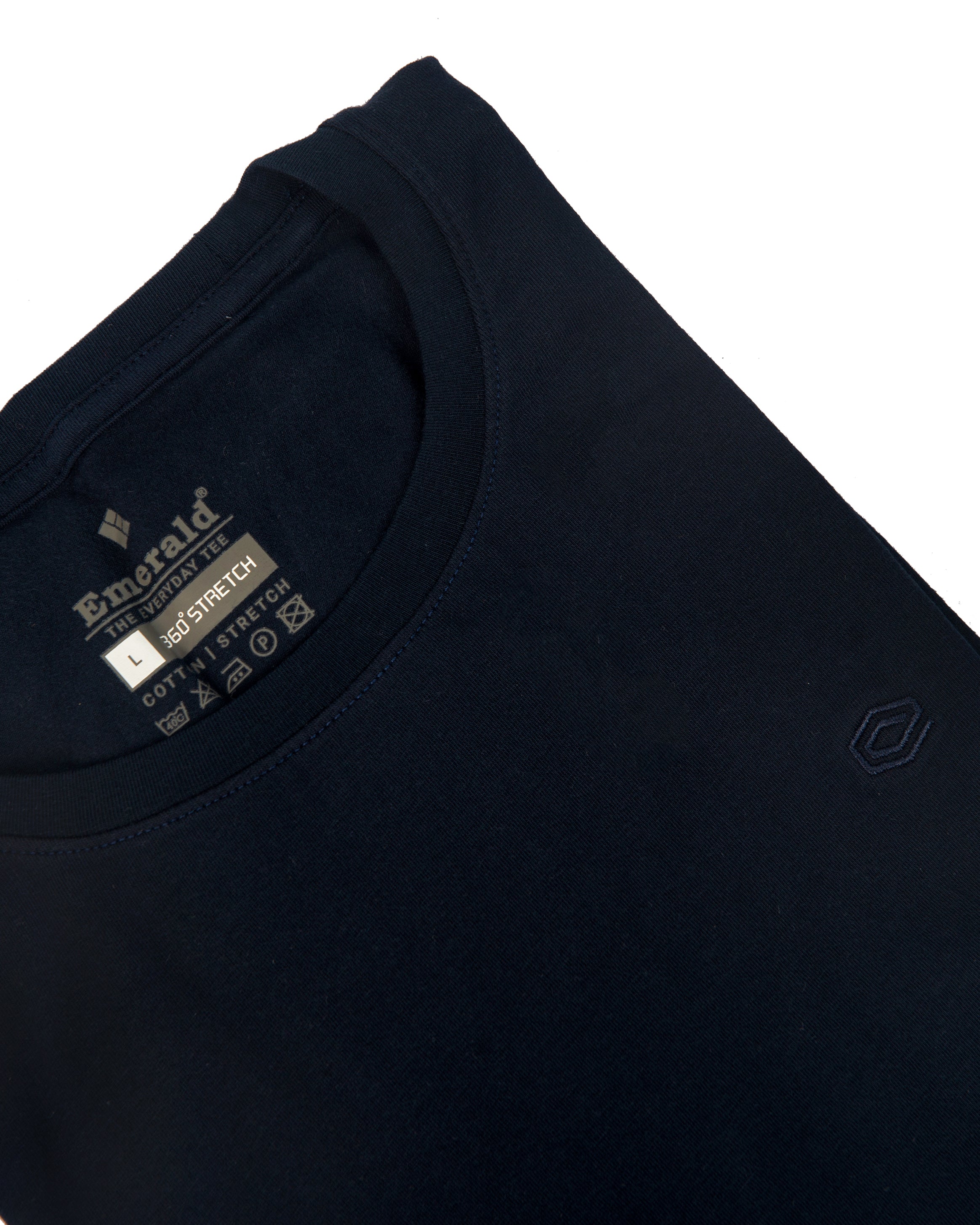 Emerald Crew Single Jersey Slim Fit-Blue Depths