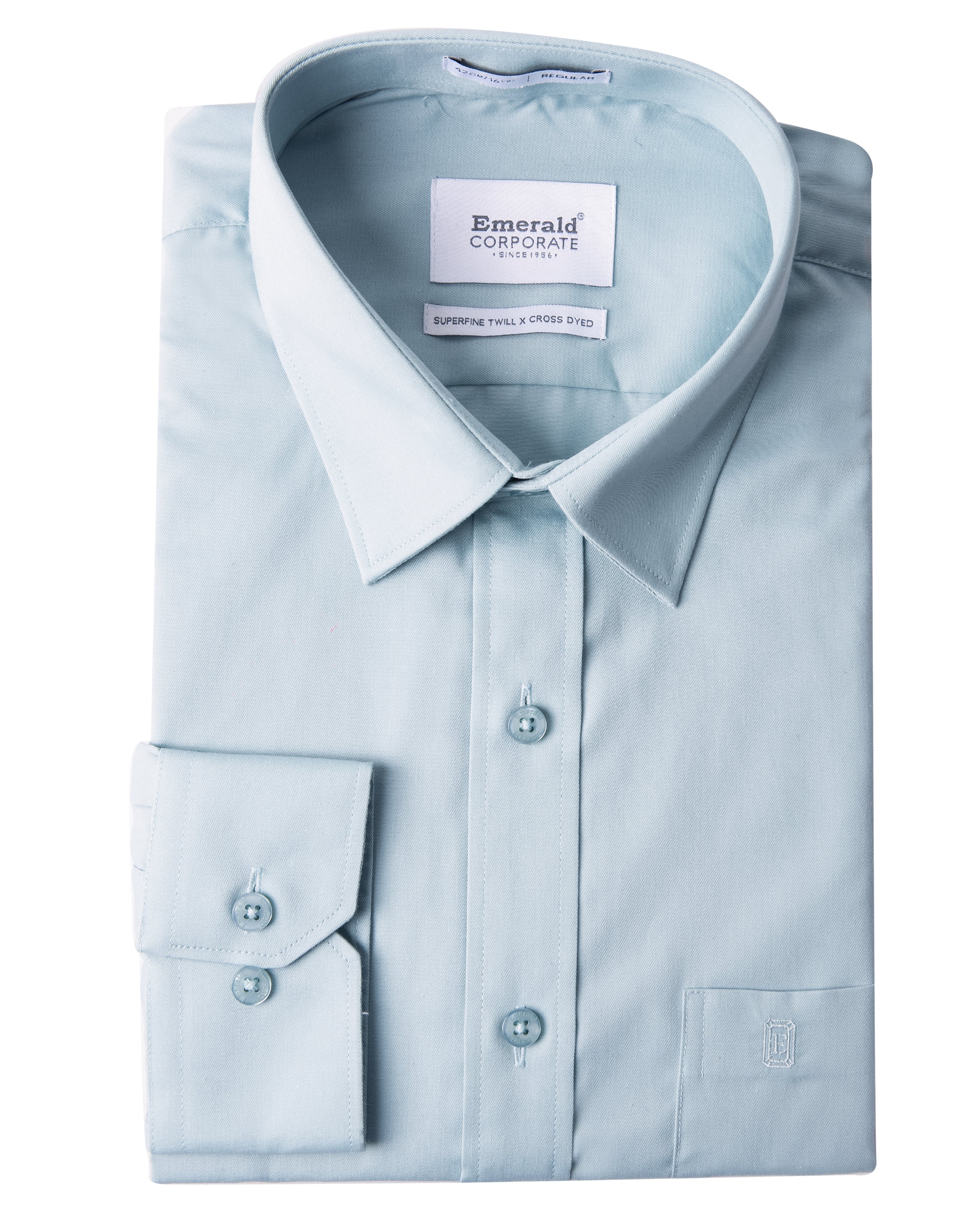 Emerald Corporate Twill Regular Fit-Blue Haze