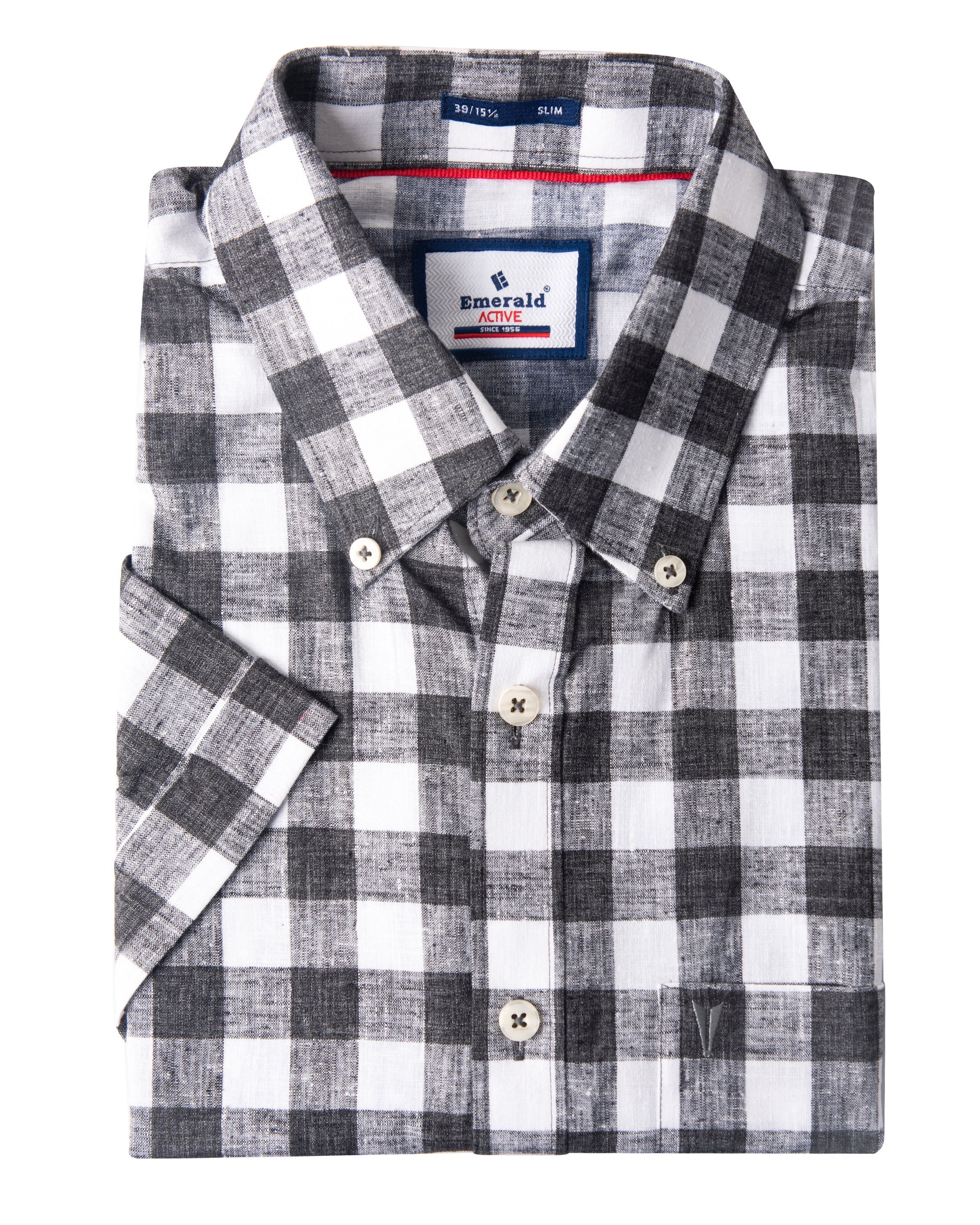 Emerald Active Checks Slim Fit-Jet Set