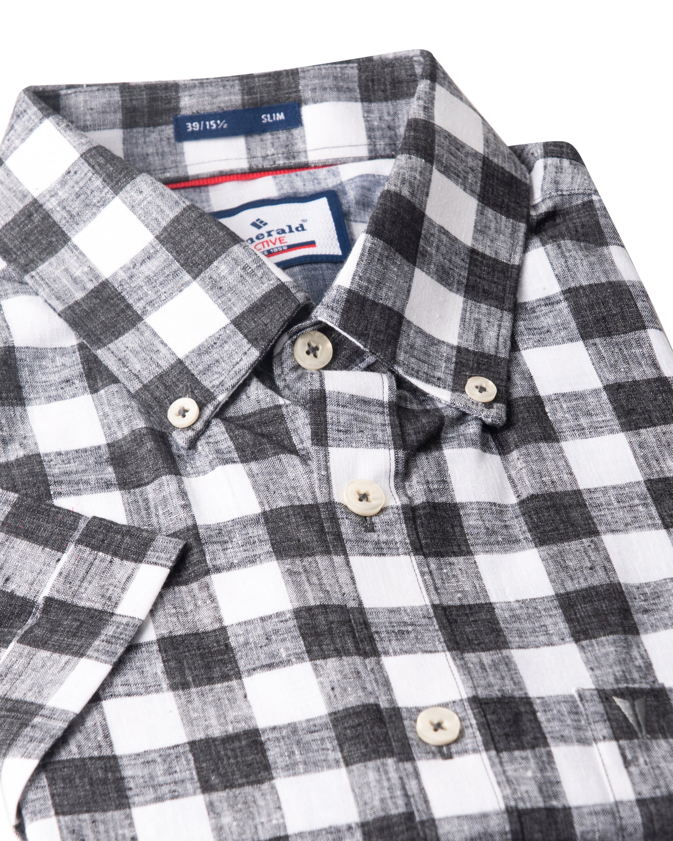 Emerald Active Checks Slim Fit-Jet Set