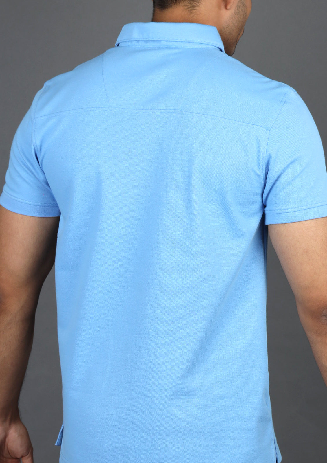 Polo Pique Solid Slim Fit-Vista Blue