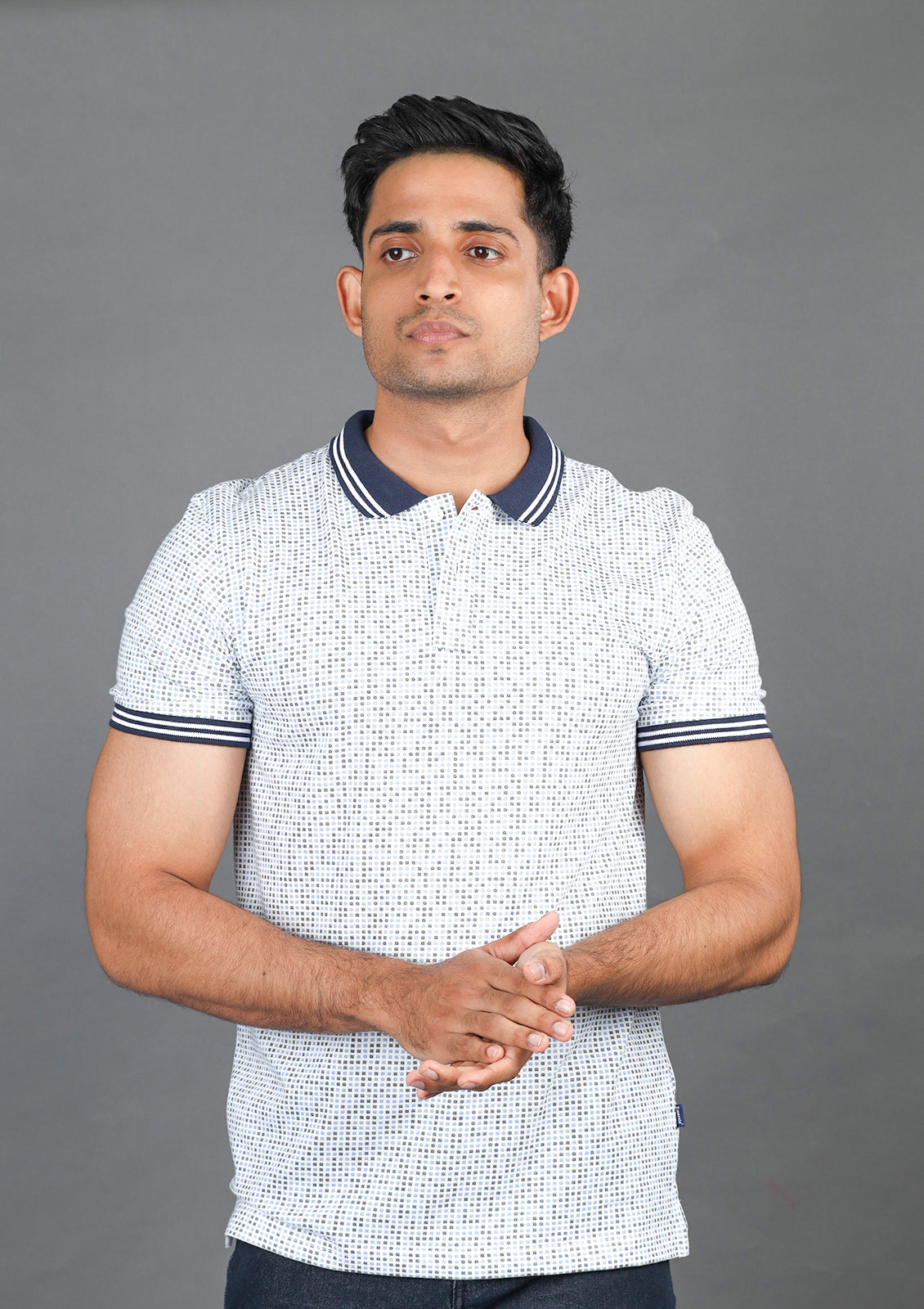 Polo Fusion Printed-Blue Yonder