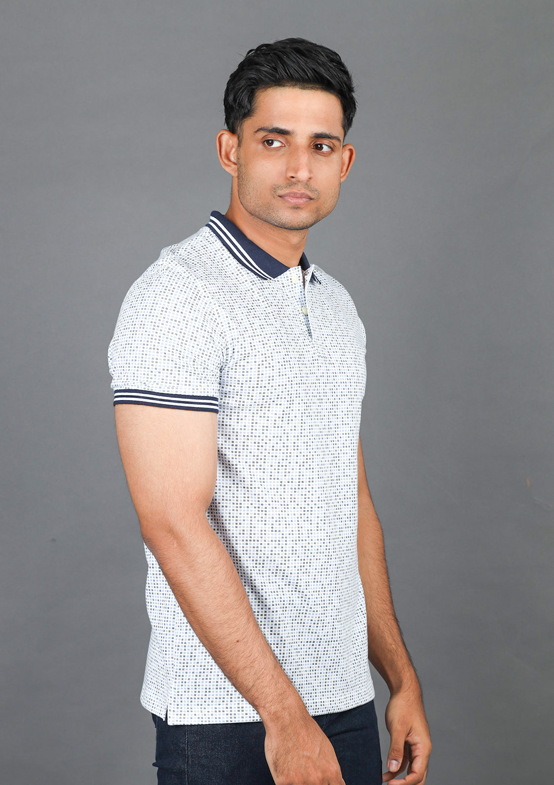 Polo Fusion Printed-Blue Yonder