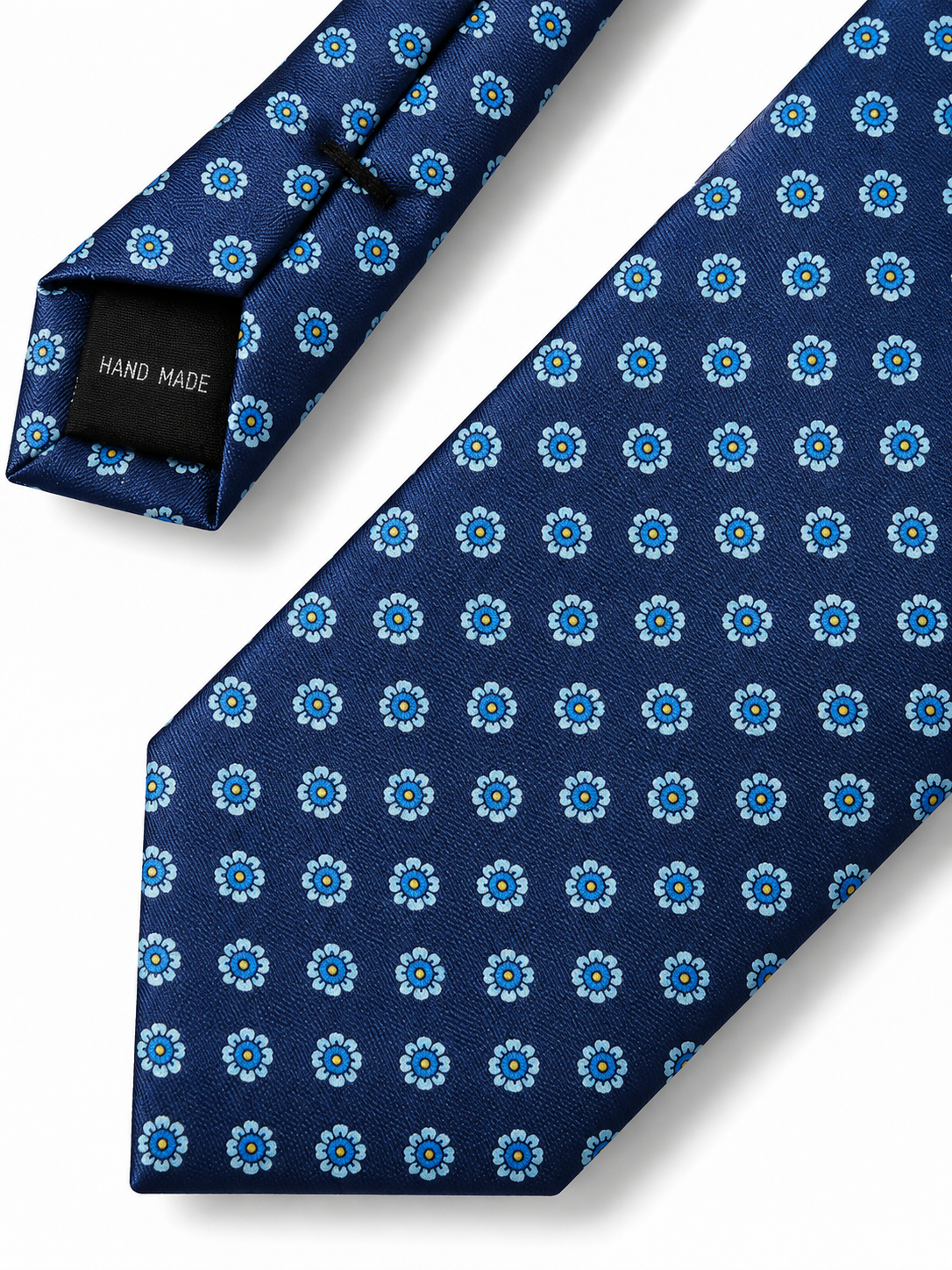 Navy Daisy Print Tie