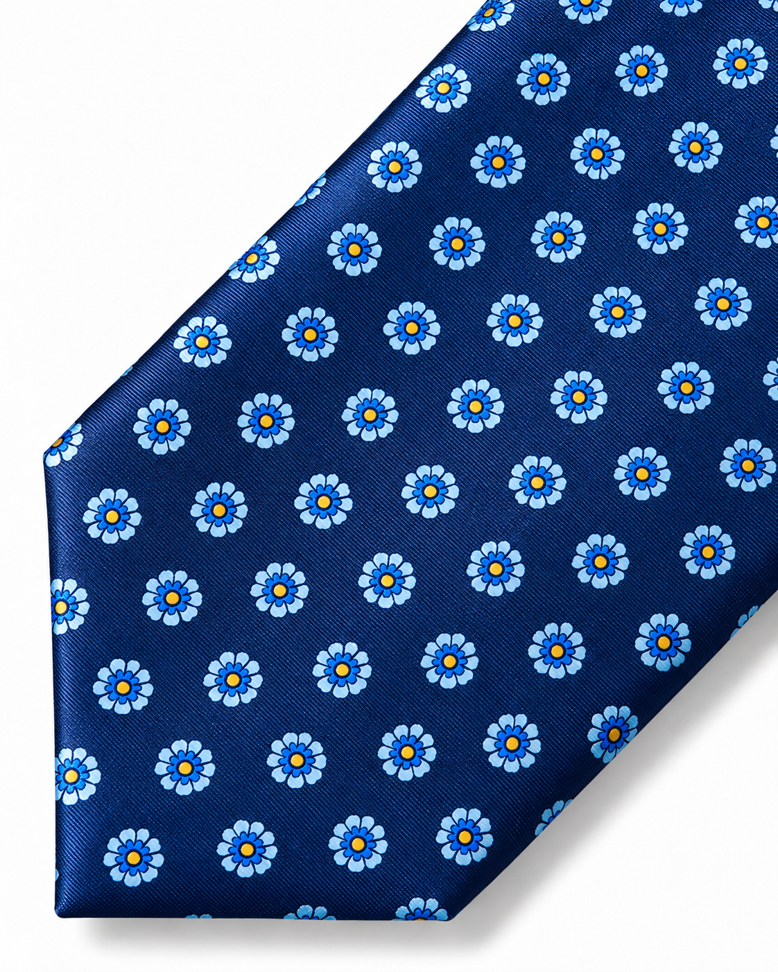 Navy Daisy Print Tie