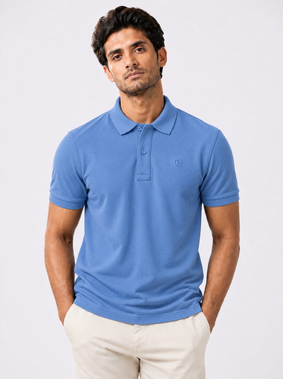 Emerald Polo Slim- Blue Marina