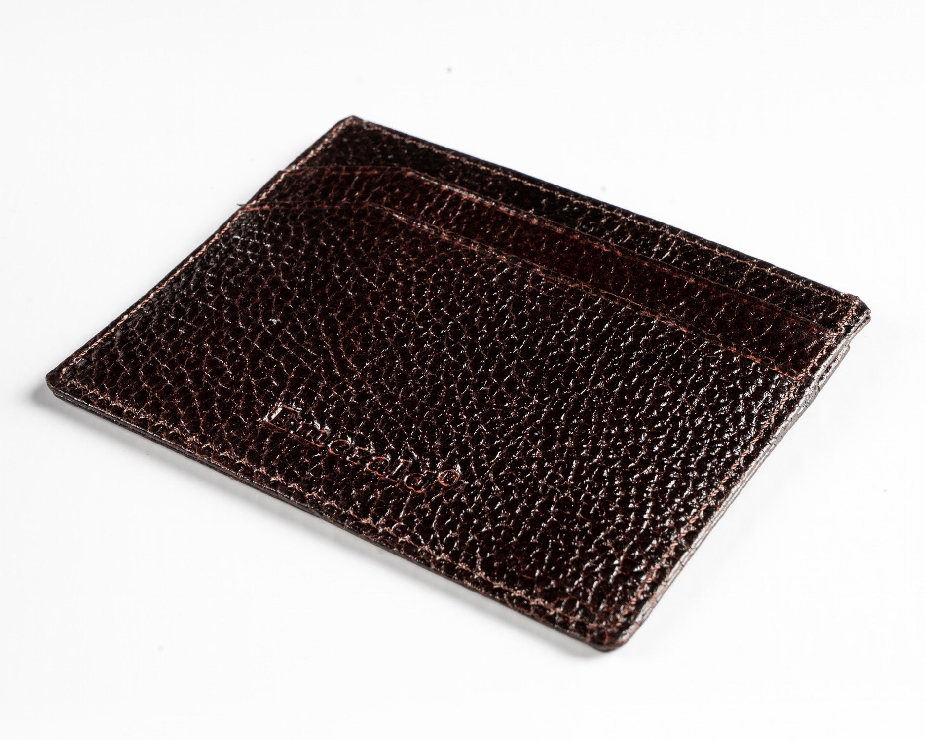 Emerald Card Holder  Genuine Leather - Brown