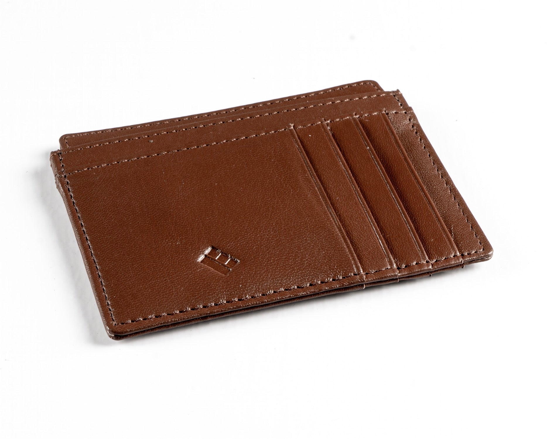 Emerald Card Holder  Genuine Leather - Tan