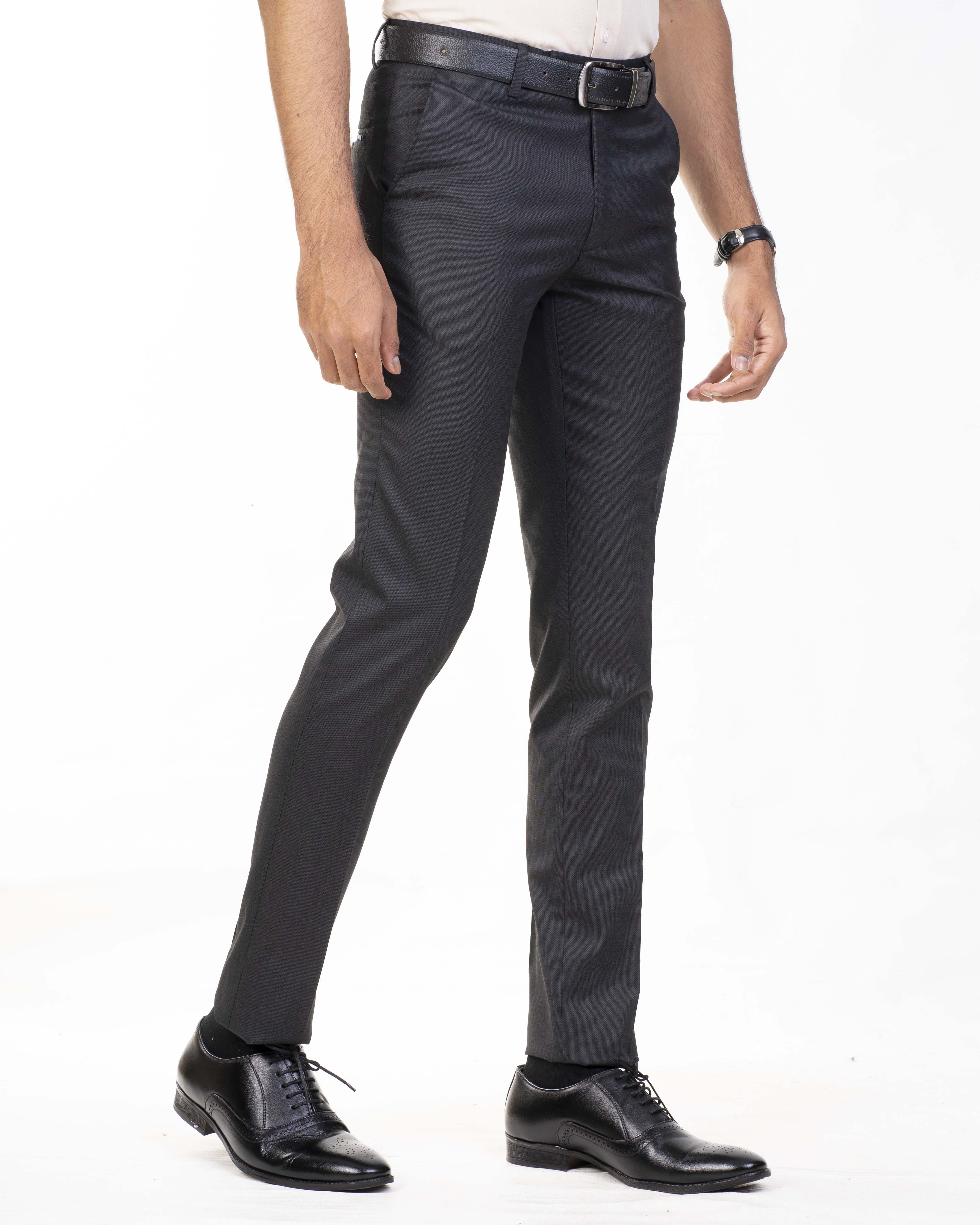 Emerald Trouser Dobby Class One Ultra Slim Fit-Black