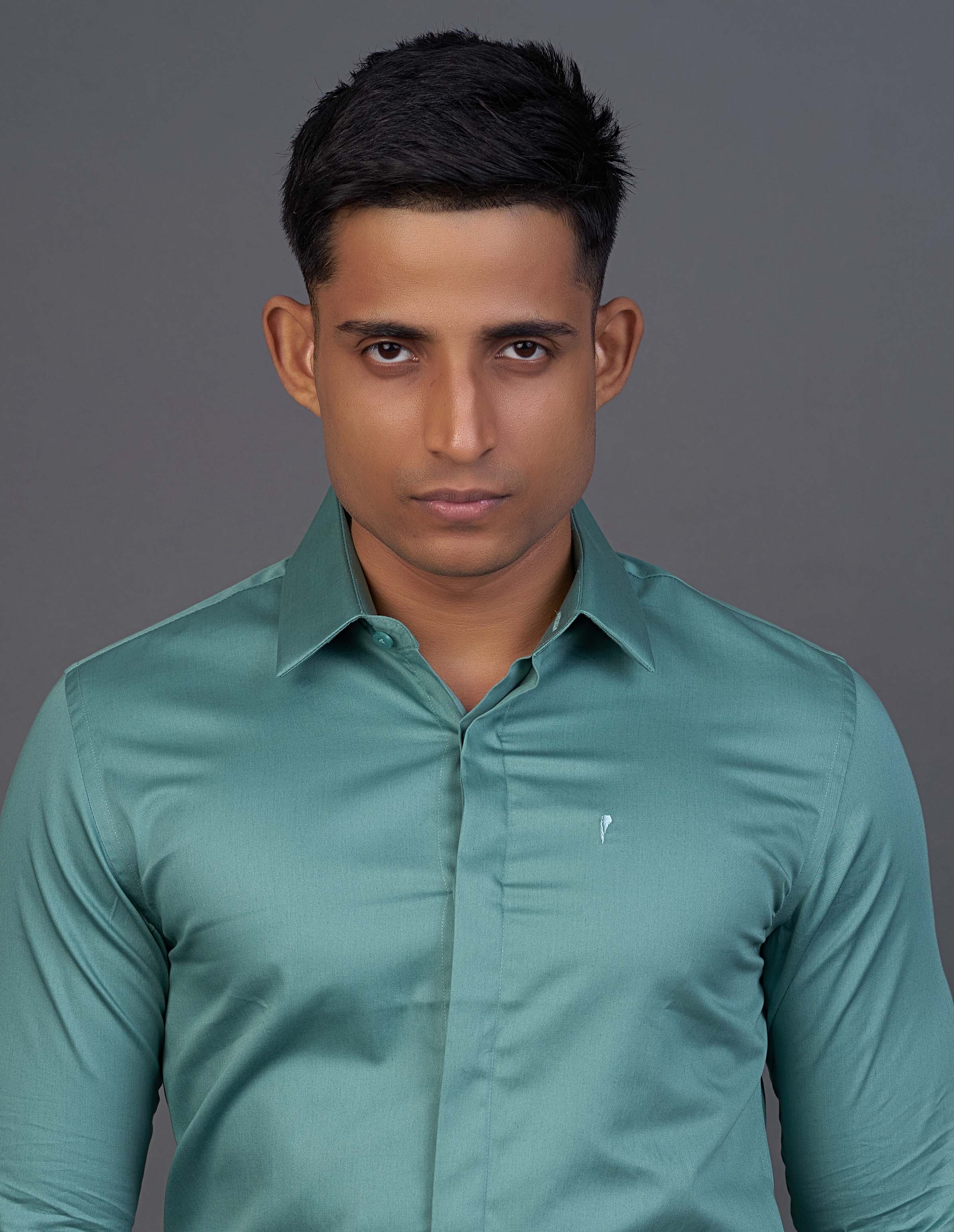 Emerald Fashion Plain Slim Fit-Teal