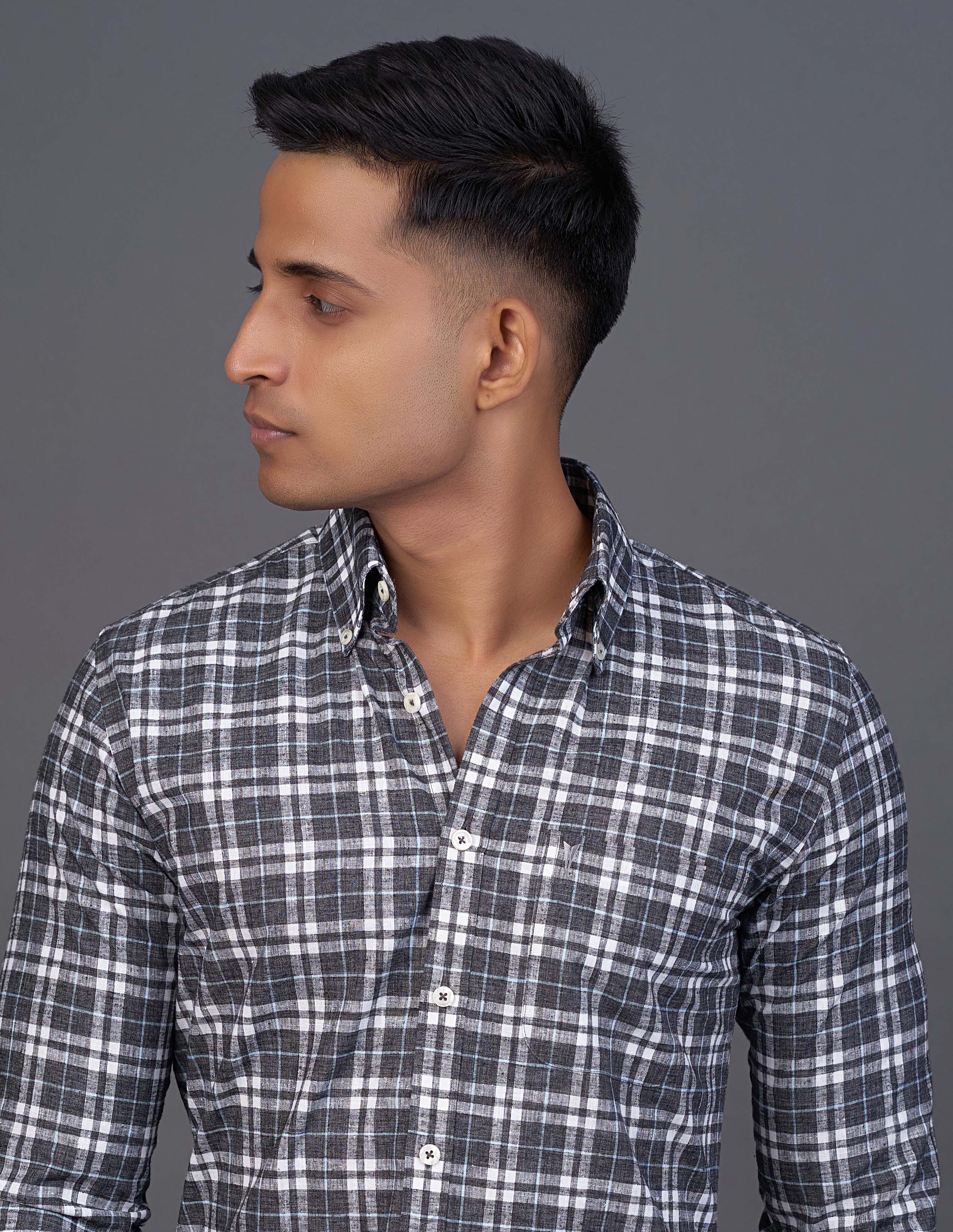 Emerald Active Checks Slim Fit-Licorice