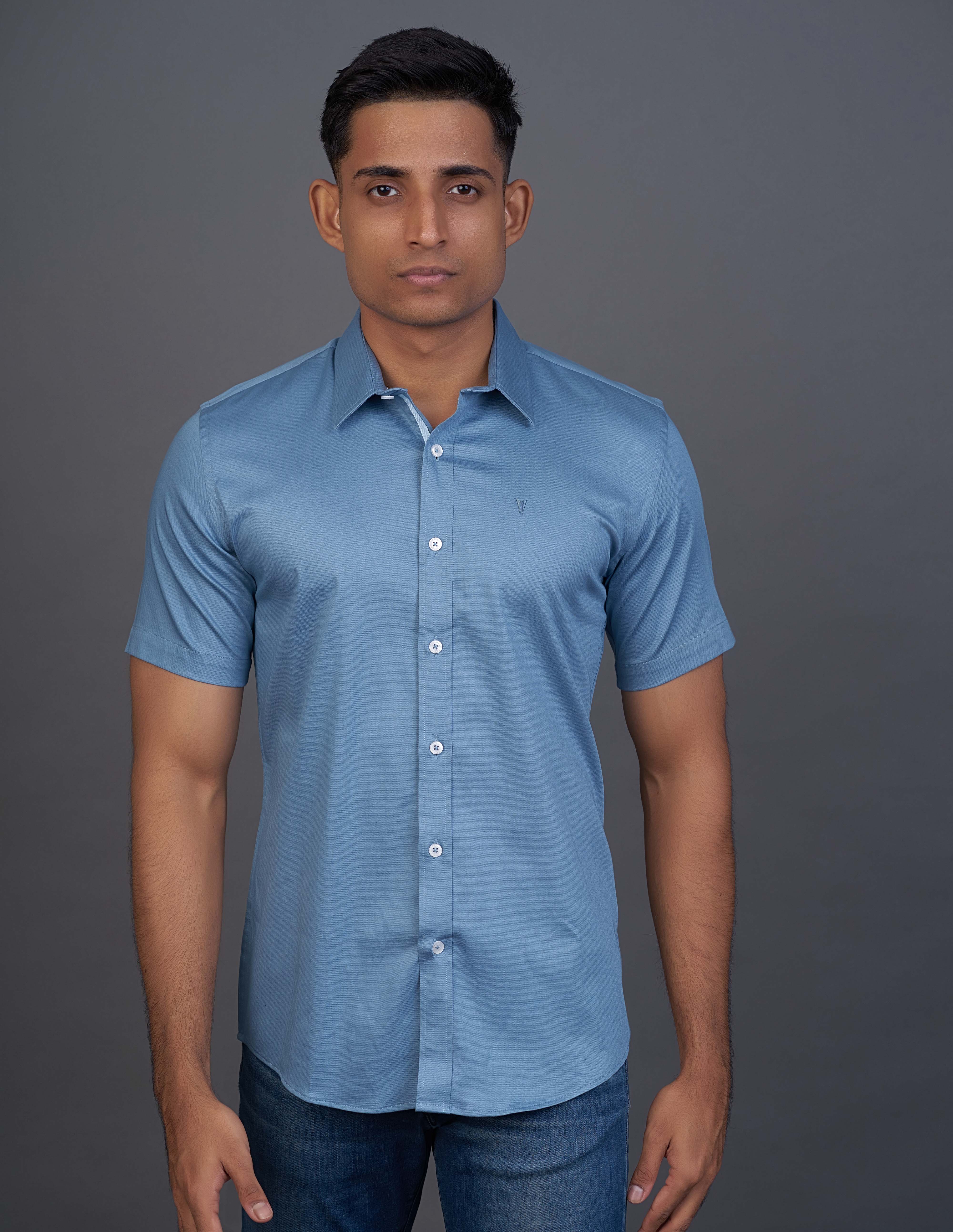 Emerald Active Plain Slim Fit-Blue Heaven