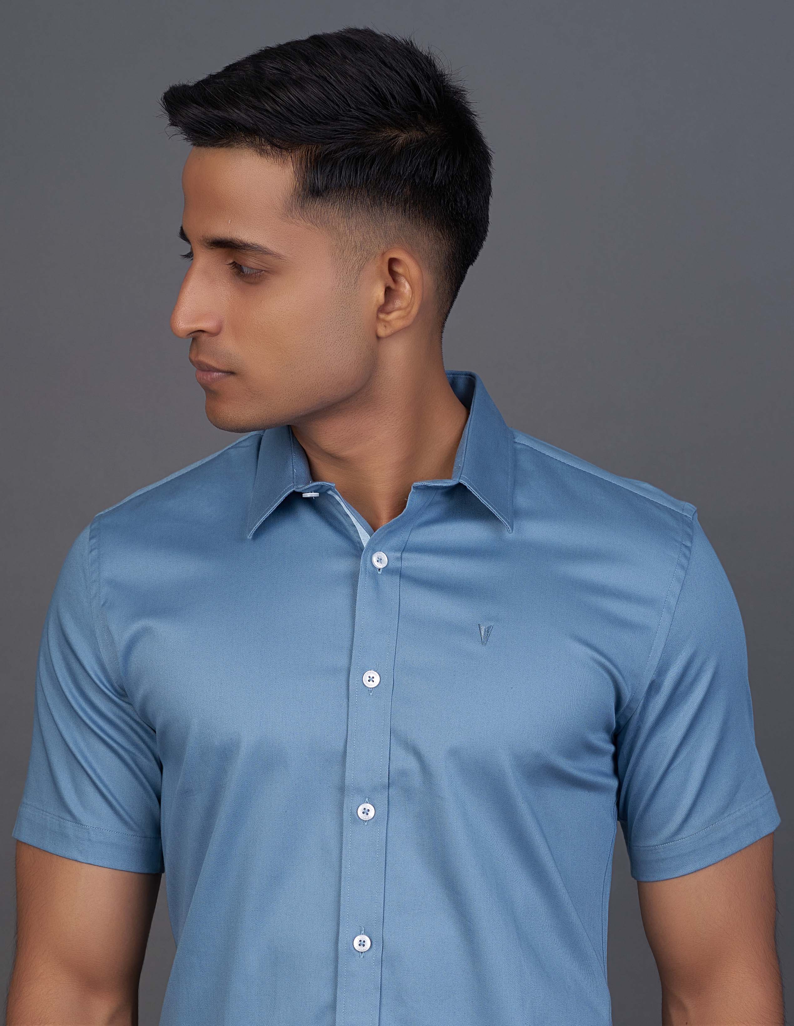 Emerald Active Plain Slim Fit-Blue Heaven