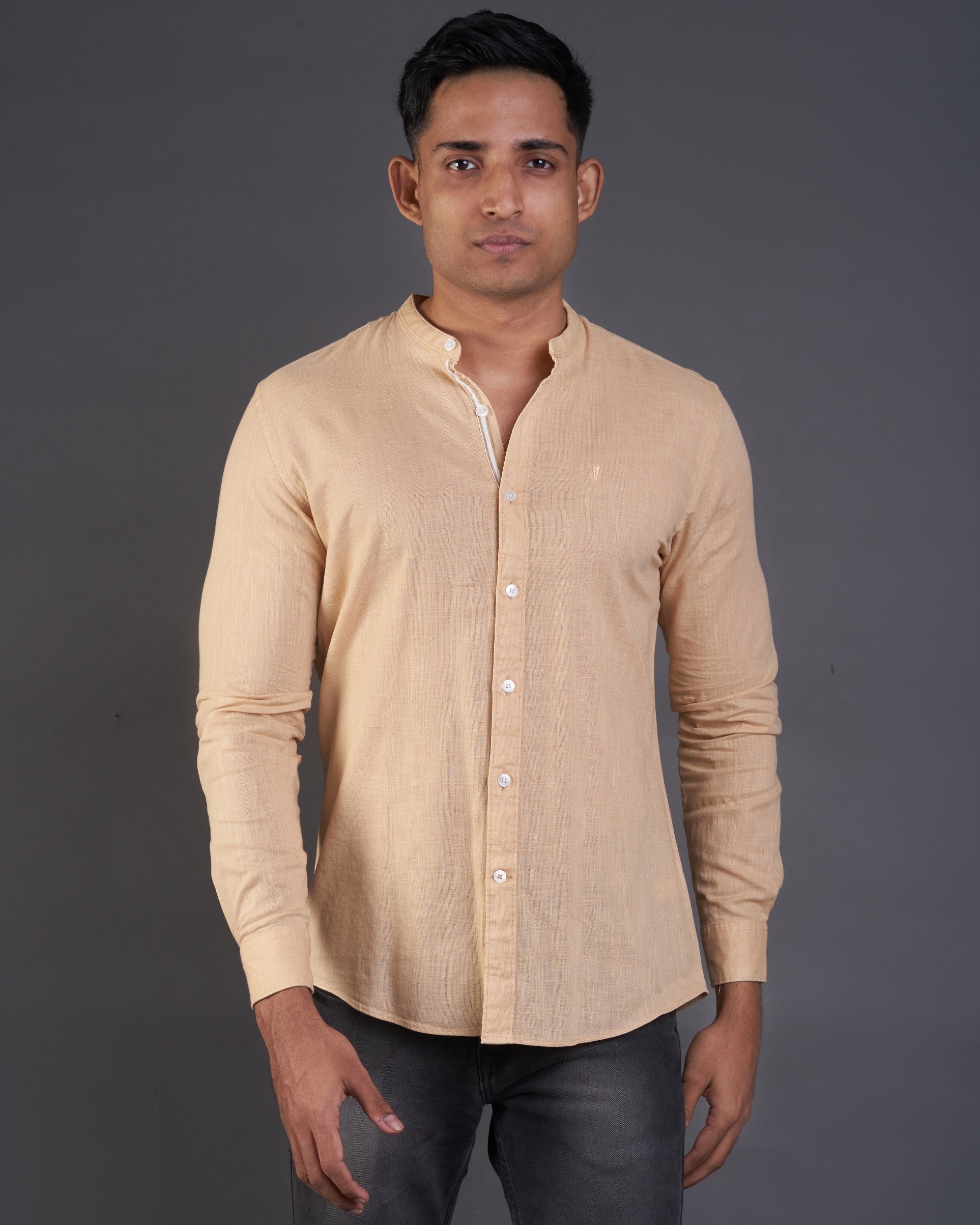 Emerald Active Plain Slim Fit-Indian Tan