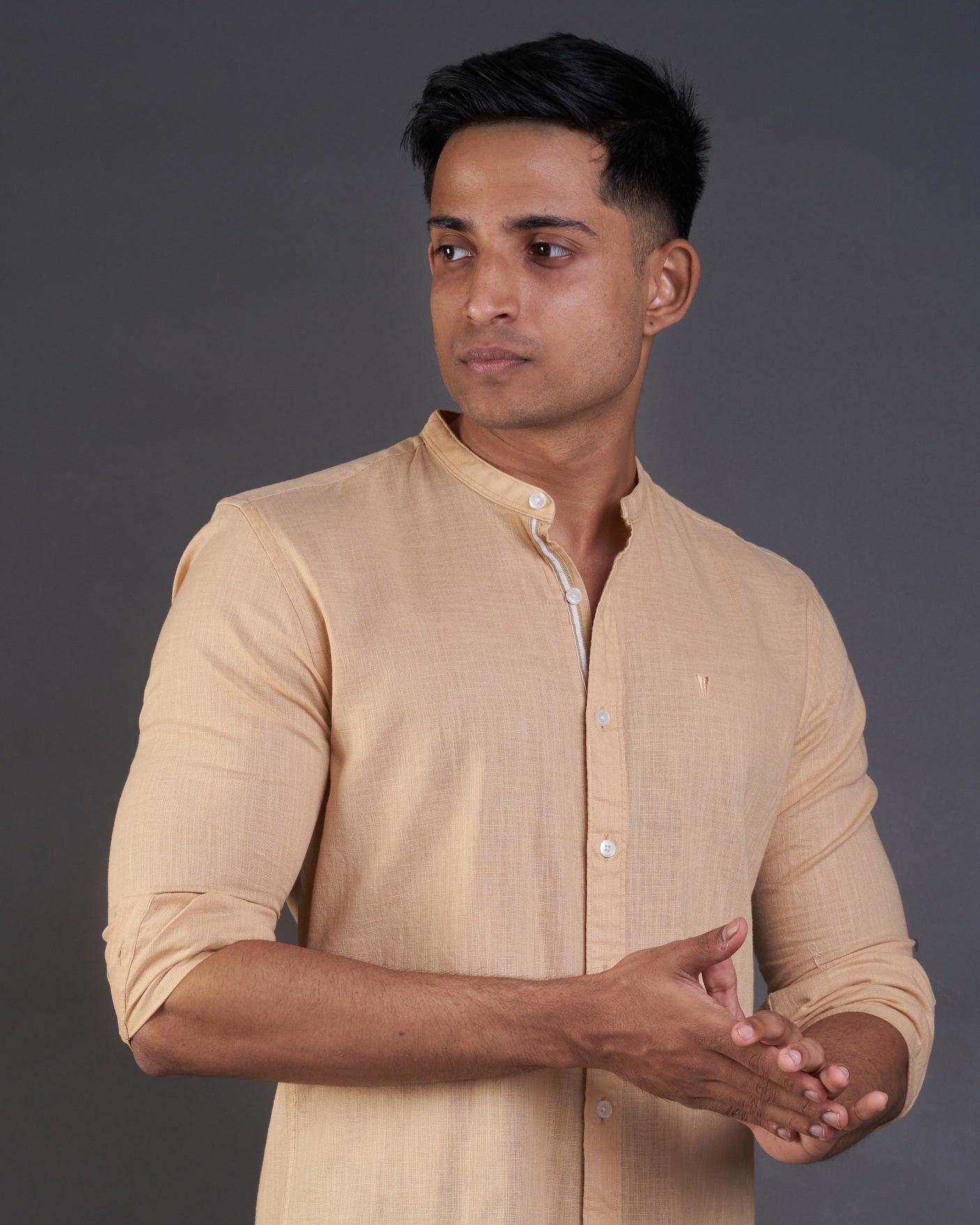 Emerald Active Plain Slim Fit-Indian Tan