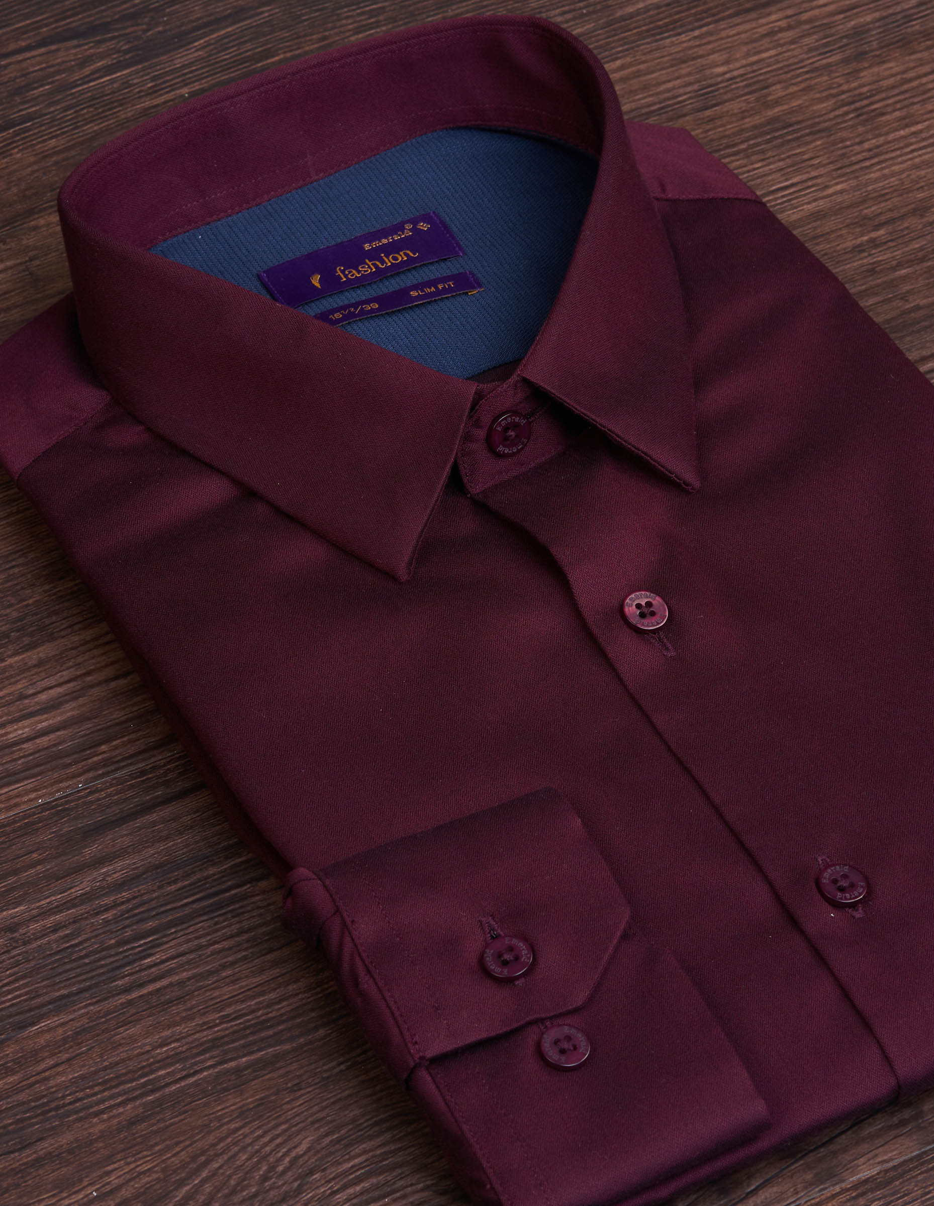 Emerald Fashion Plain Slim Fit - Garnet