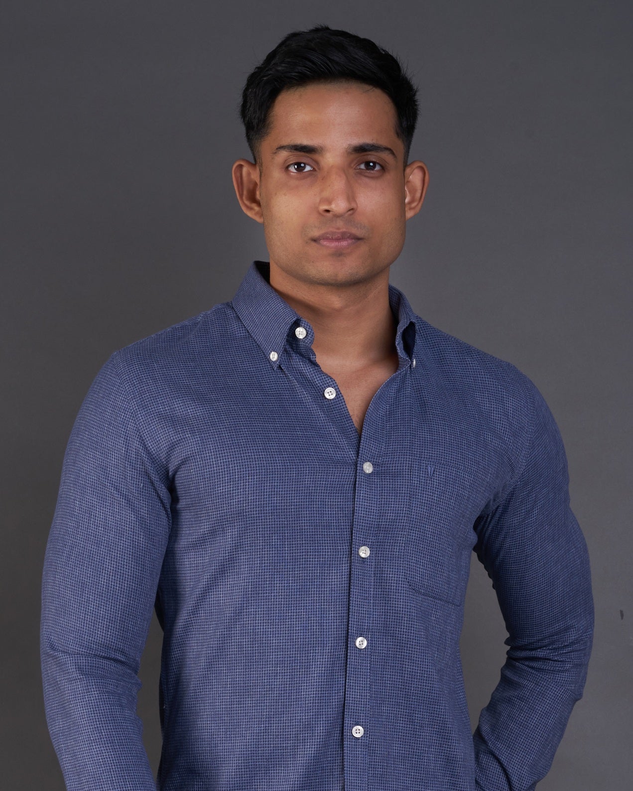 Emerald Active Dobby Slim Fit-Blue Estate