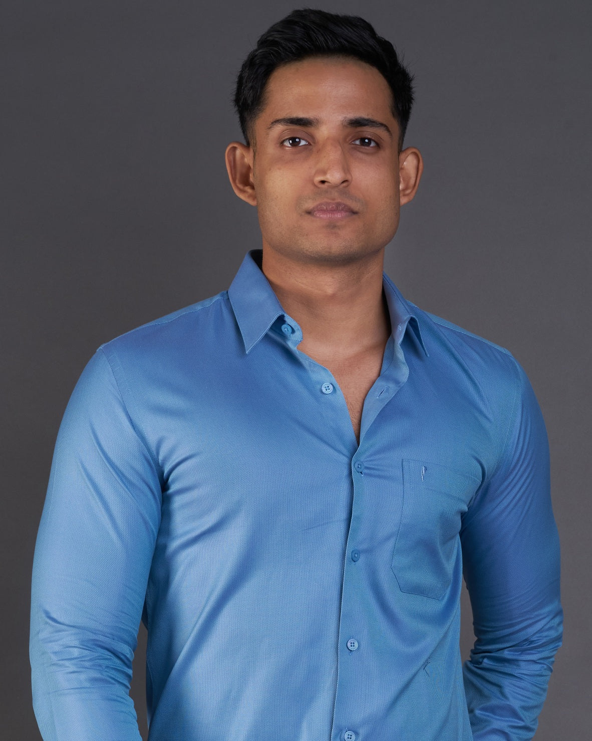 Emerald Fashion Oxford Slim Fit-Blue Mediterranian